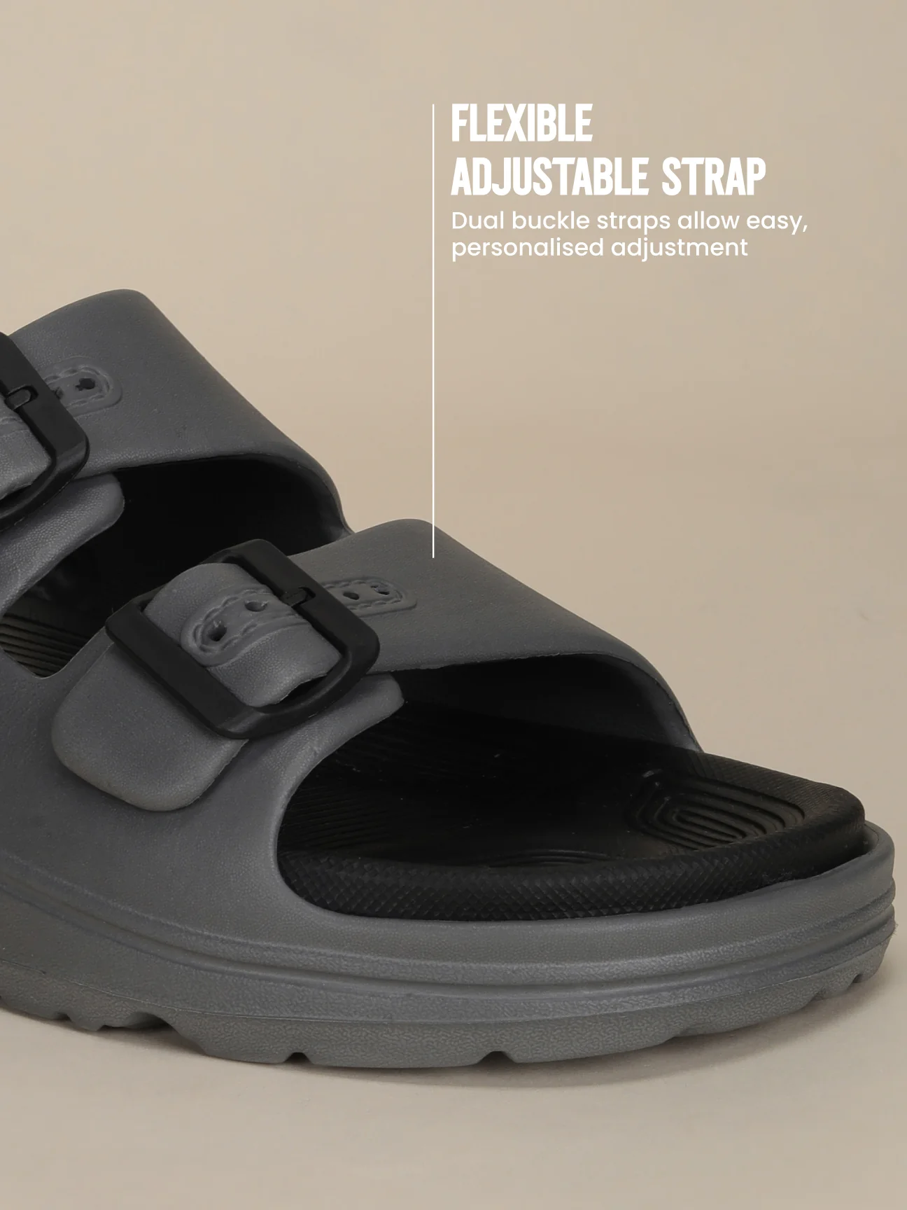Avant Men's BuckleStride Sliders - Grey - Image 5