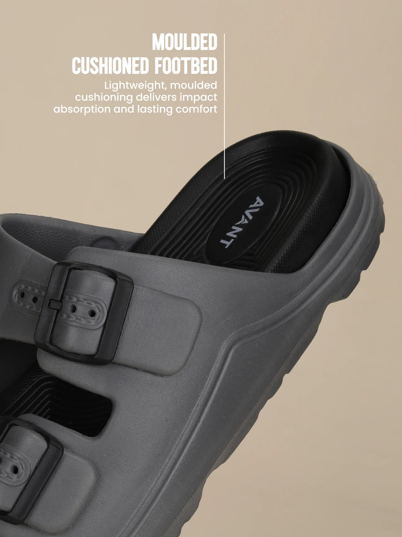 Avant Men's BuckleStride Sliders - Grey - Image 6