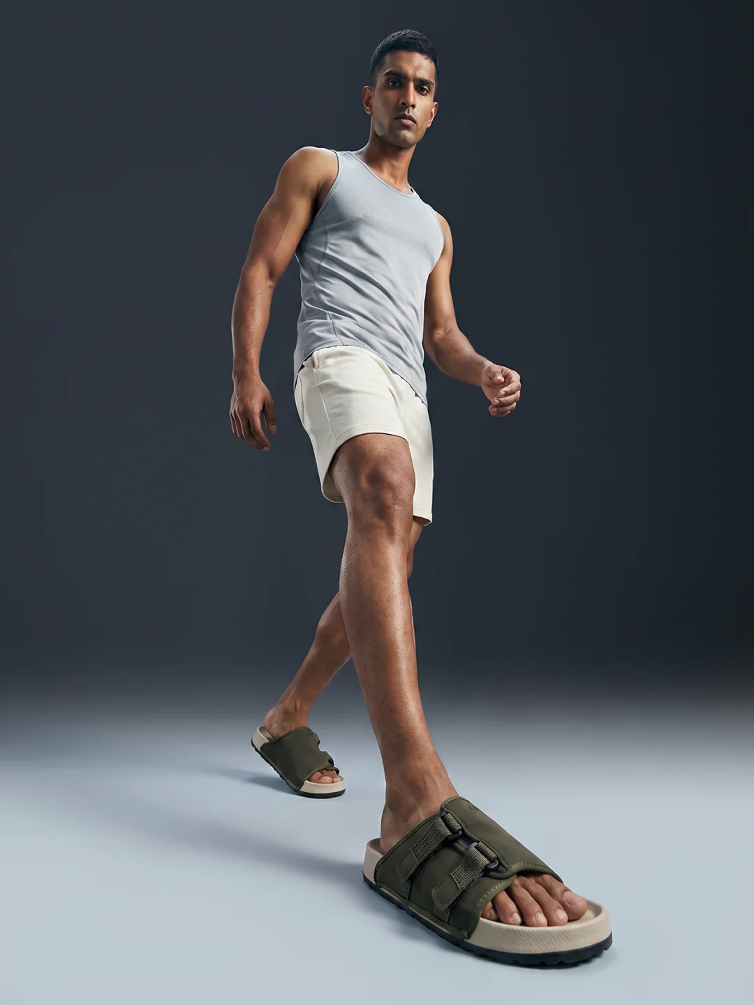 Avant Men's CalmFit Sliders - Olive/Beige - Image 2