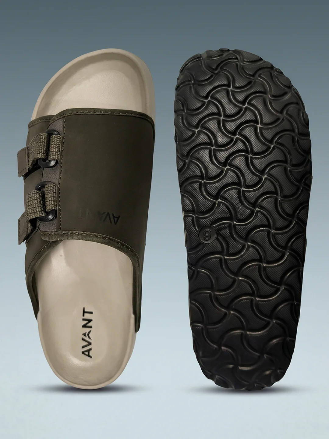 Avant Men's CalmFit Sliders - Olive/Beige - Image 8