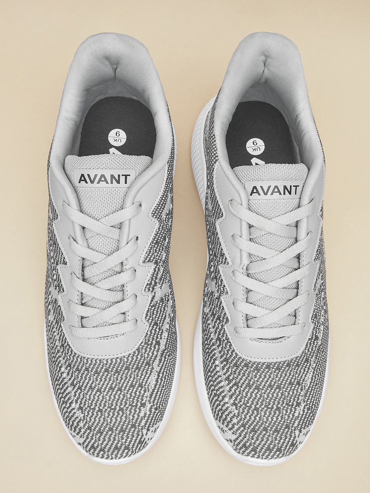 Avant Men's Classic Knitted Walking Shoes- Beige - Image 8
