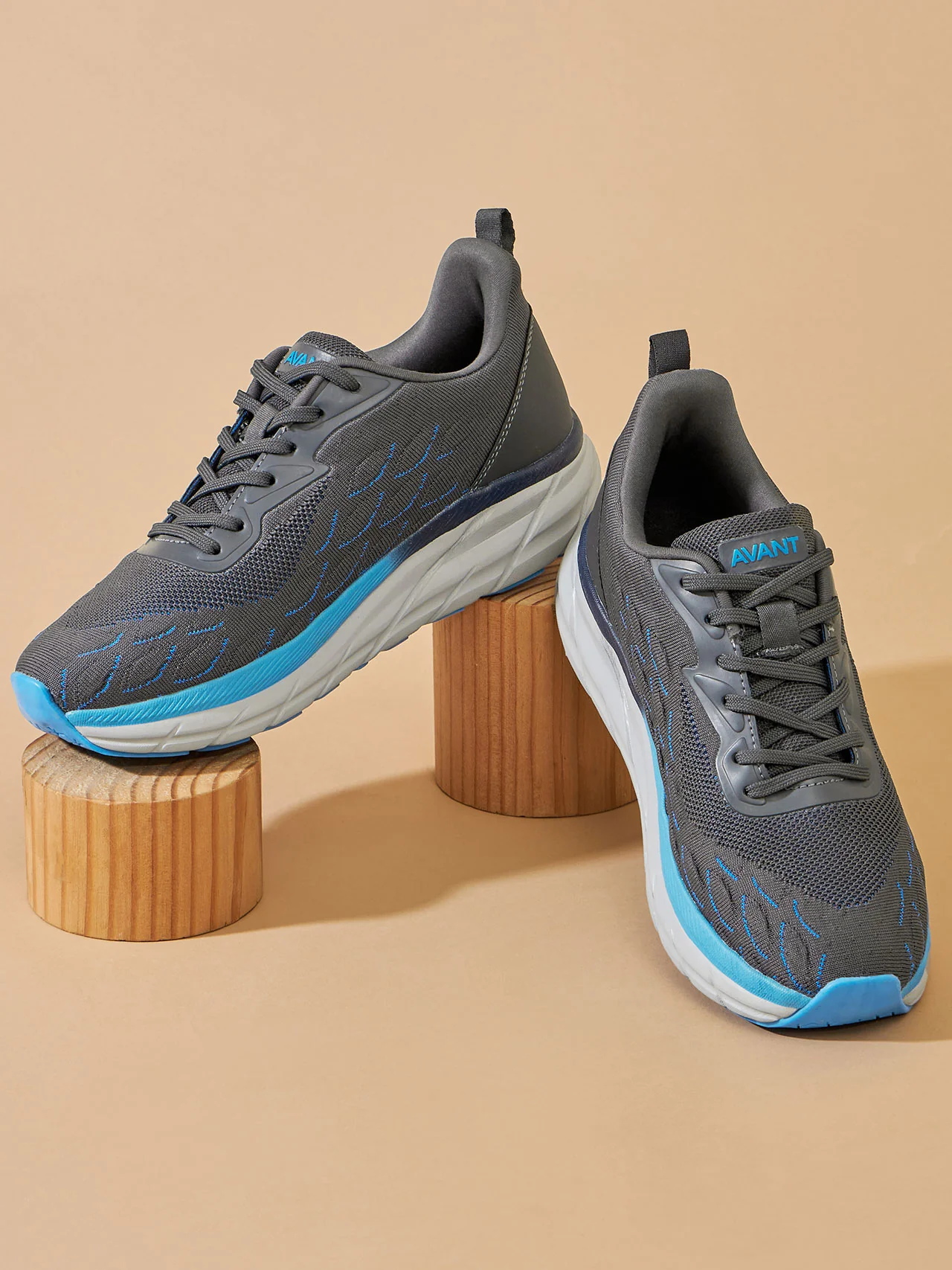 Avant Men's Cruiser Running Shoes - Grey/Blue - Image 10