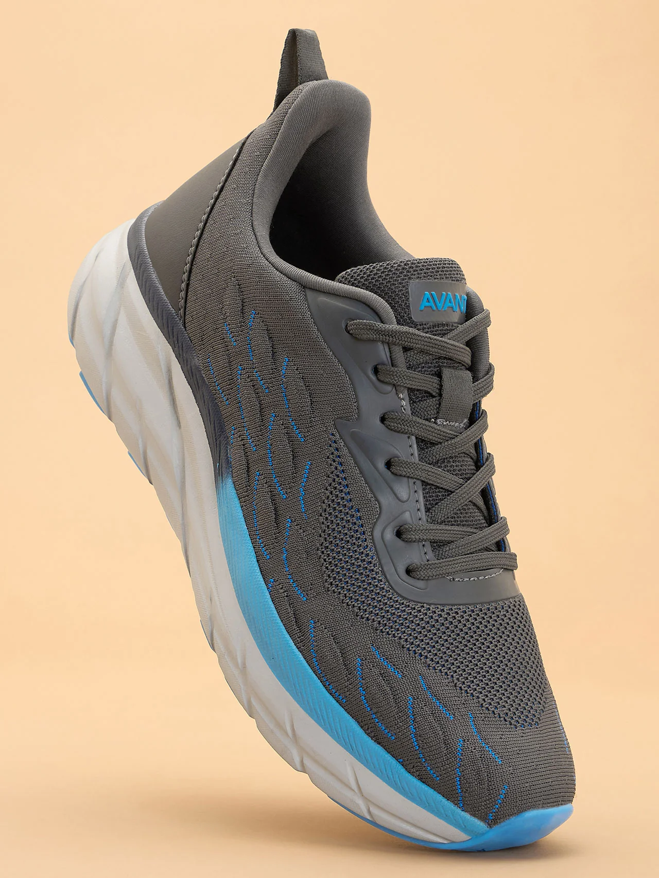 Avant Men's Cruiser Running Shoes - Grey/Blue - Image 3