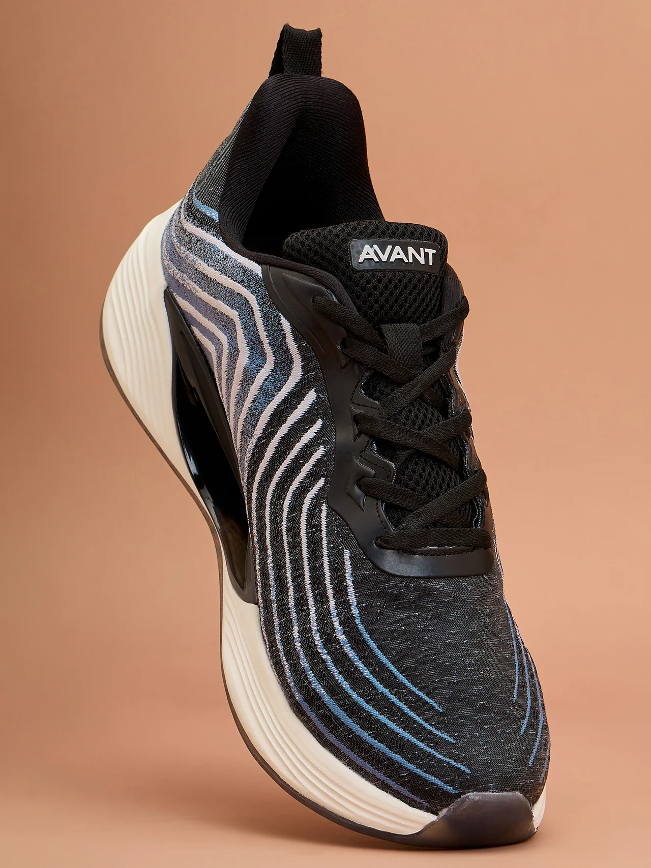 Avant Men's Cyclone Running Shoes - Black/Navy Blue - Image 4