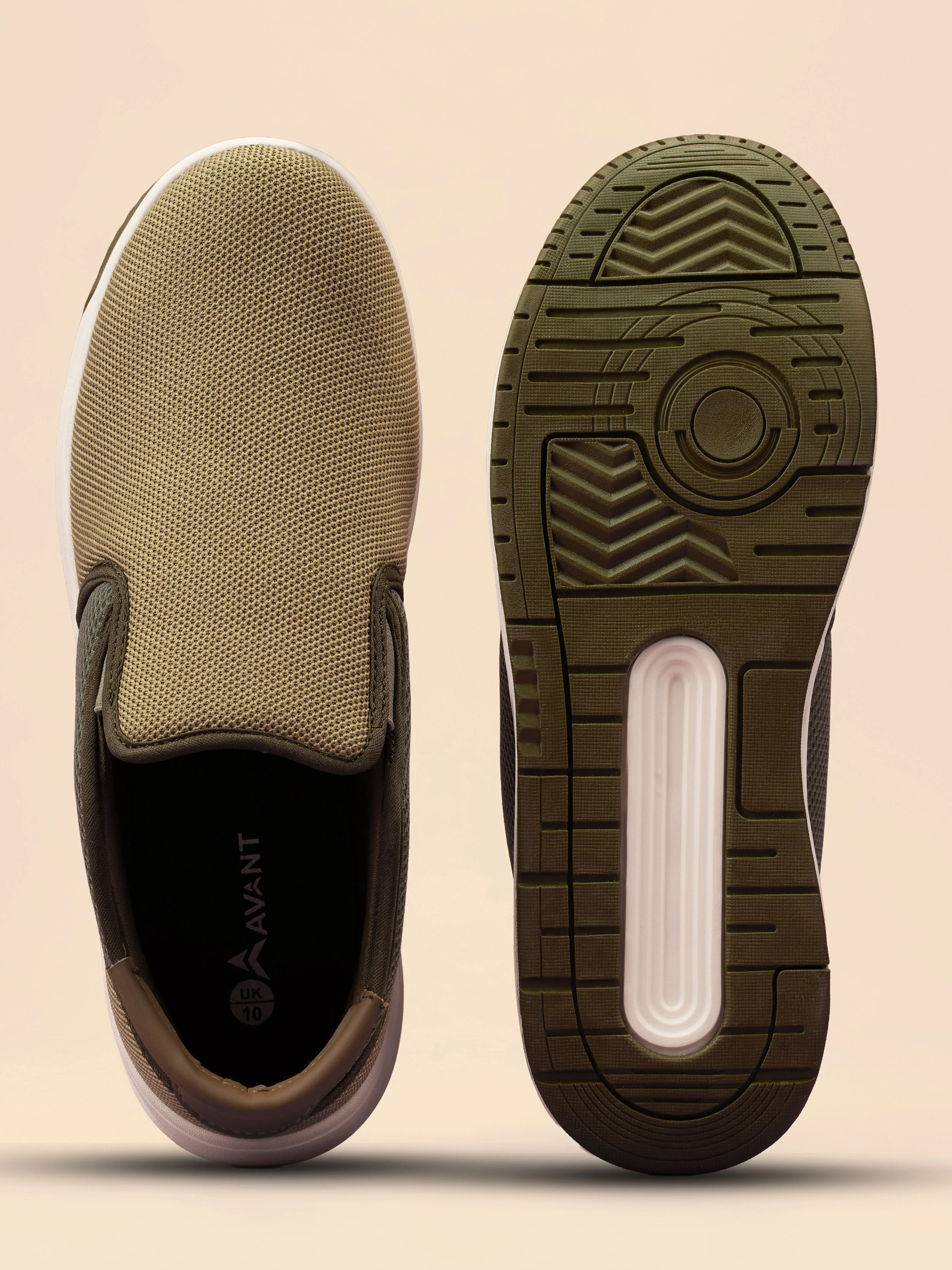 Avant Men's DailyStride Slip-On Walking Shoes - Olive - Image 9