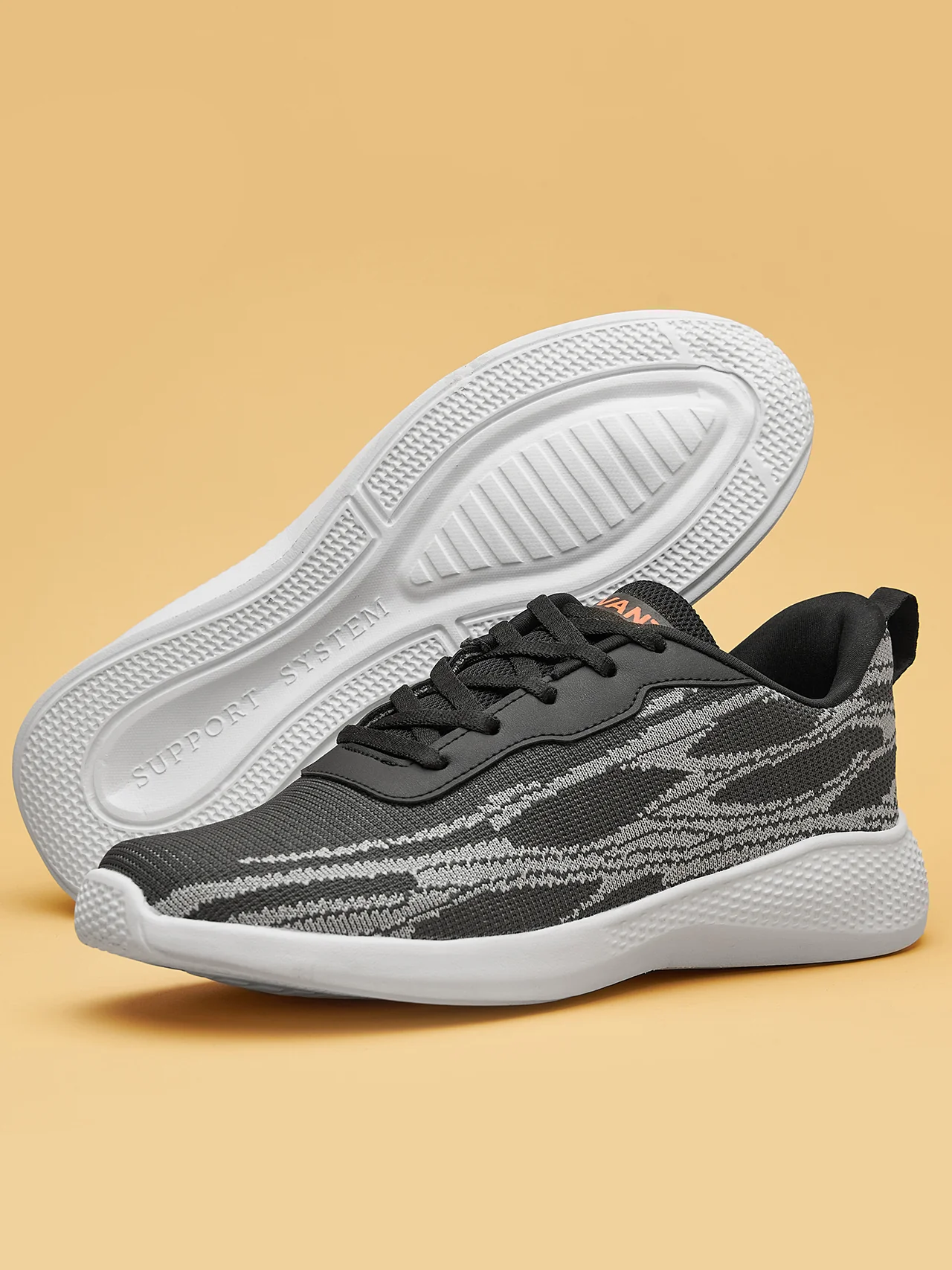 Avant Men's Dual Tone Knitted Walking Shoes-Grey - Image 5
