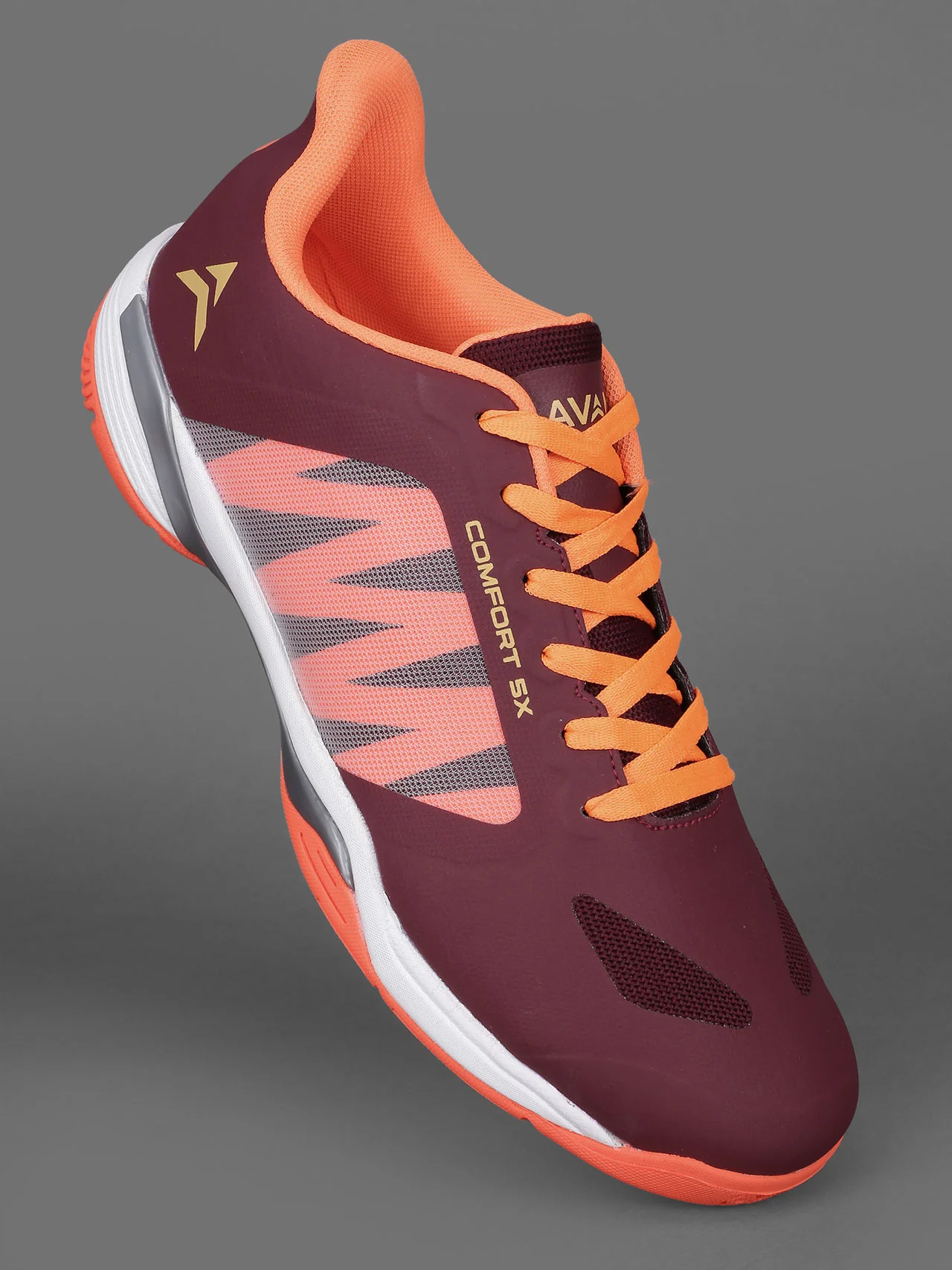 Avant Men's Dynamo Badminton Shoes - Maroon/Orange - Image 4