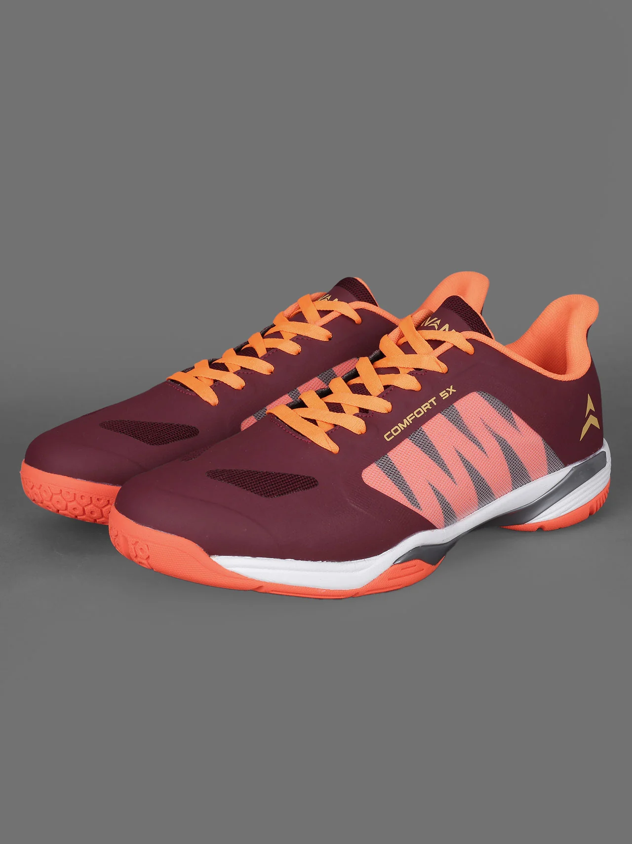 Avant Men's Dynamo Badminton Shoes - Maroon/Orange - Image 5