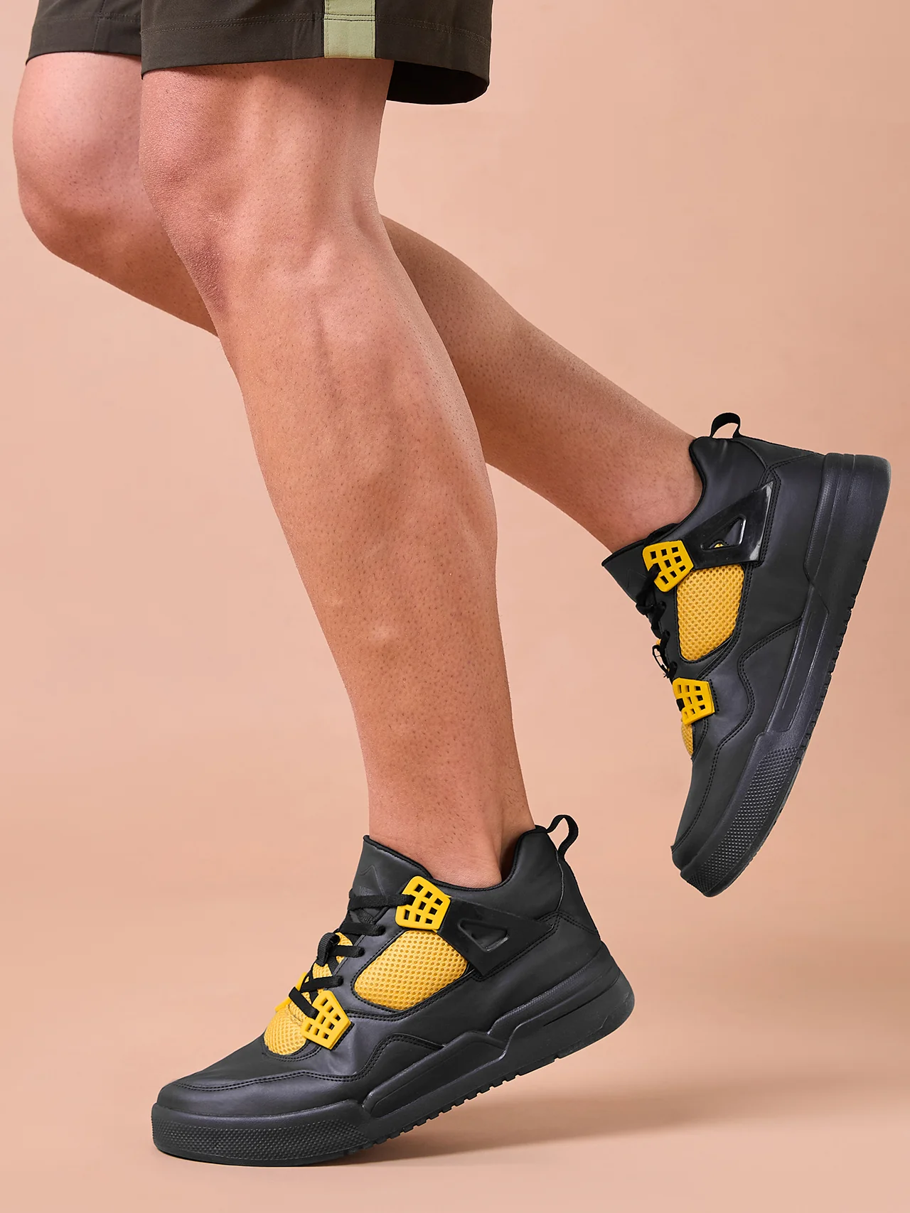 Avant Men's Felix Sneaker Shoes - Black / Yellow - Image 2