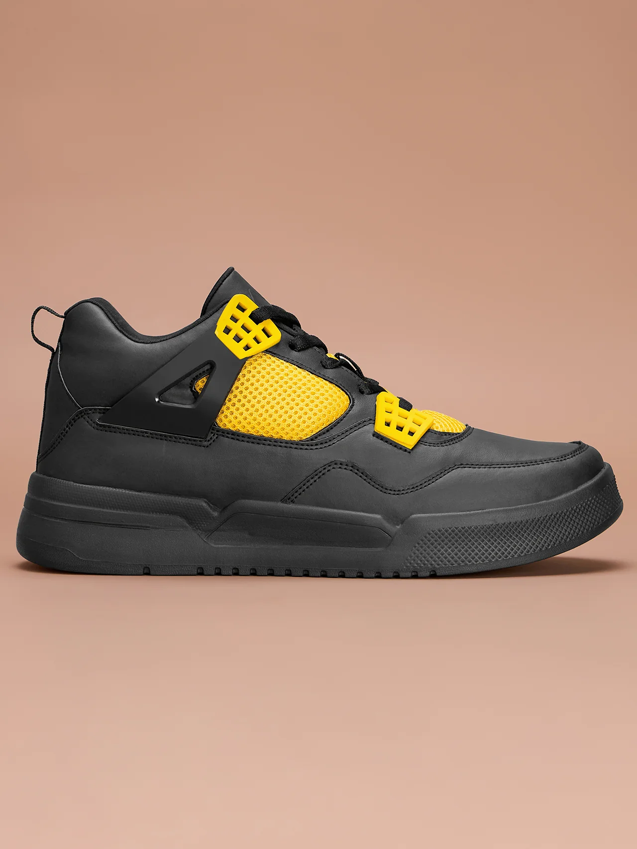 Avant Men's Felix Sneaker Shoes - Black / Yellow - Image 3