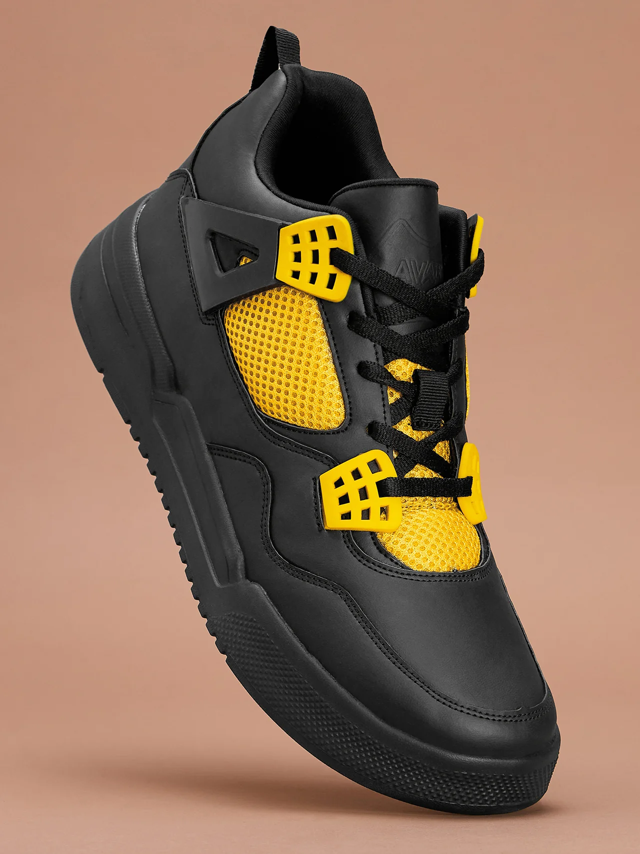 Avant Men's Felix Sneaker Shoes - Black / Yellow - Image 4