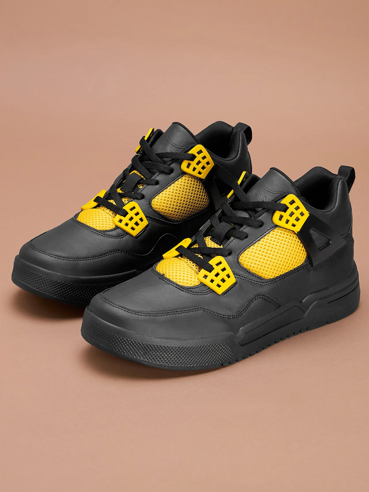 Avant Men's Felix Sneaker Shoes - Black / Yellow - Image 5