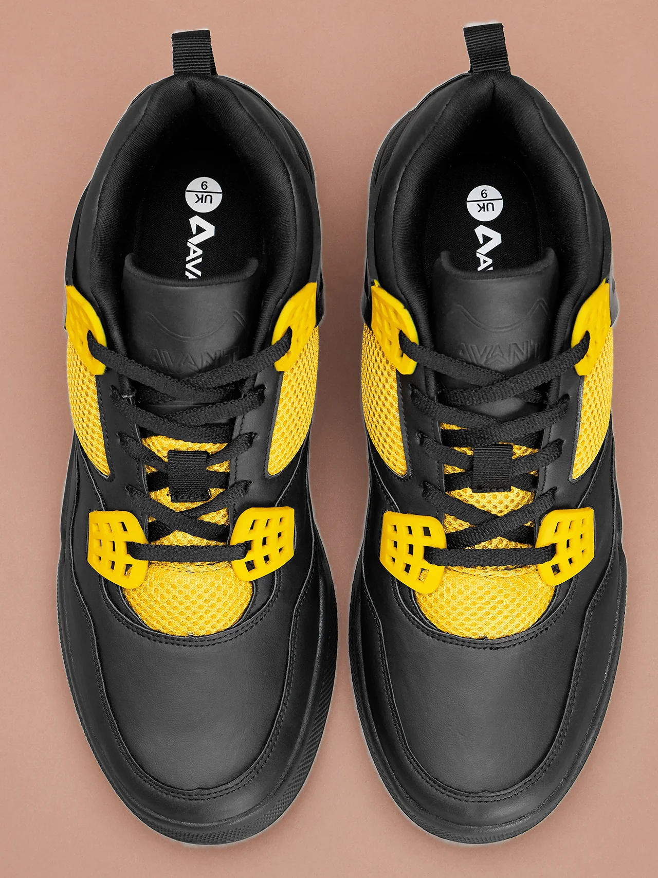 Avant Men's Felix Sneaker Shoes - Black / Yellow - Image 7