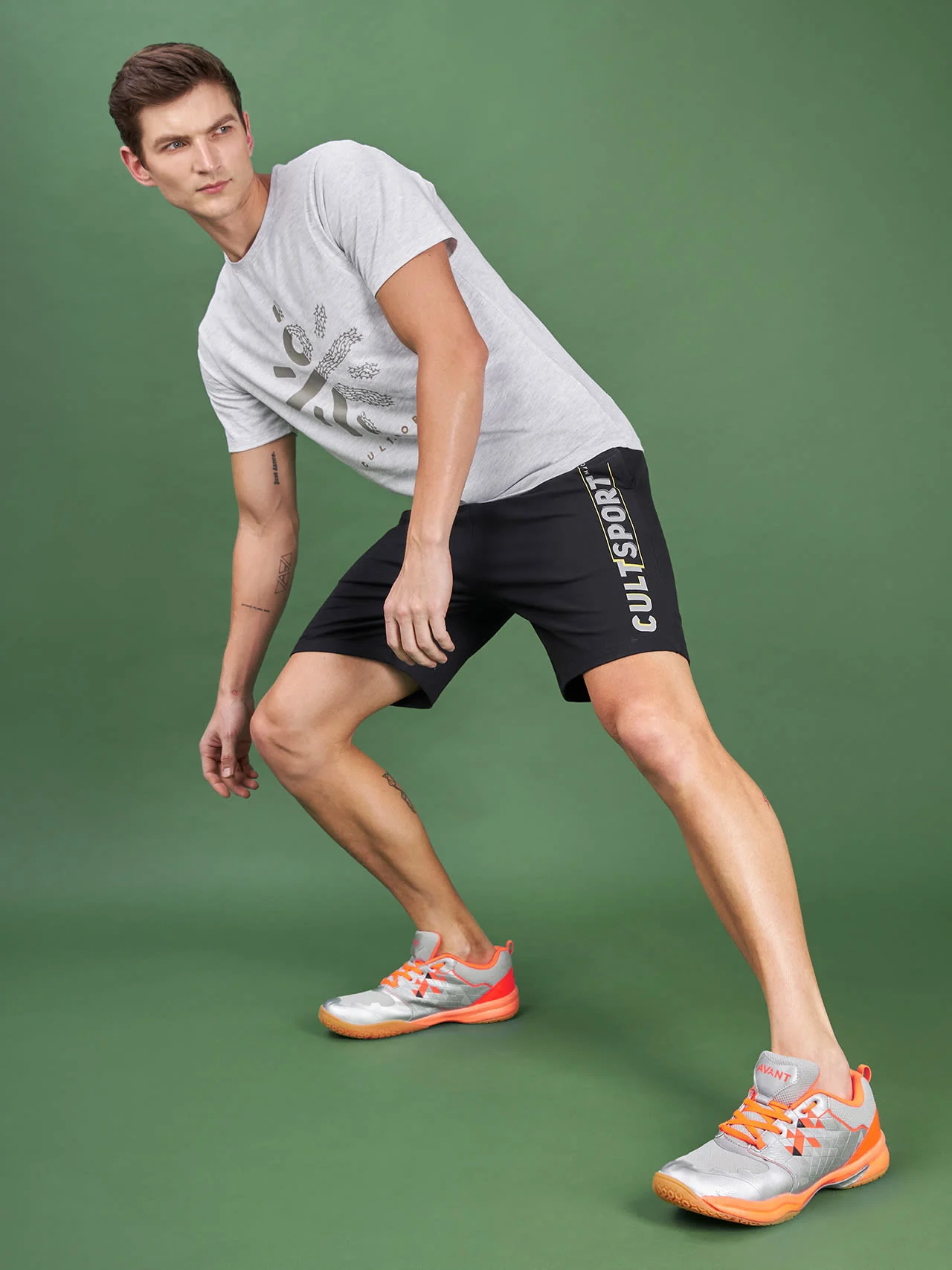 Avant Men's FluidX 2.0 Badminton Shoes-Grey/Orange - Image 10