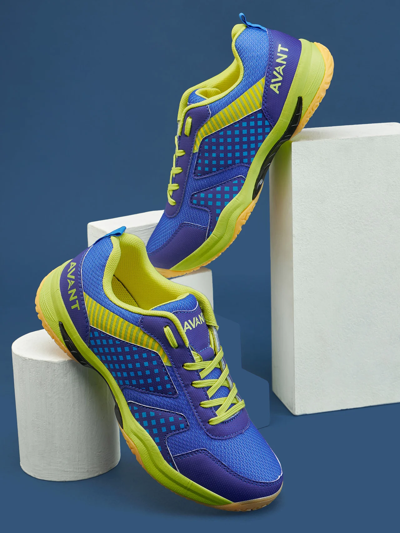Avant Men's FluidX Badminton Shoes- Blue/Yellow - Image 3