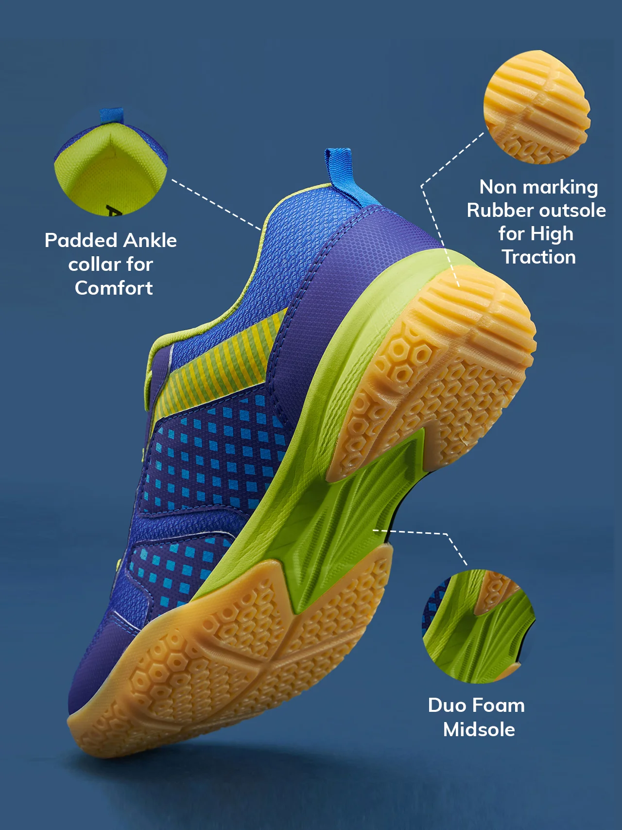 Avant Men's FluidX Badminton Shoes- Blue/Yellow - Image 5