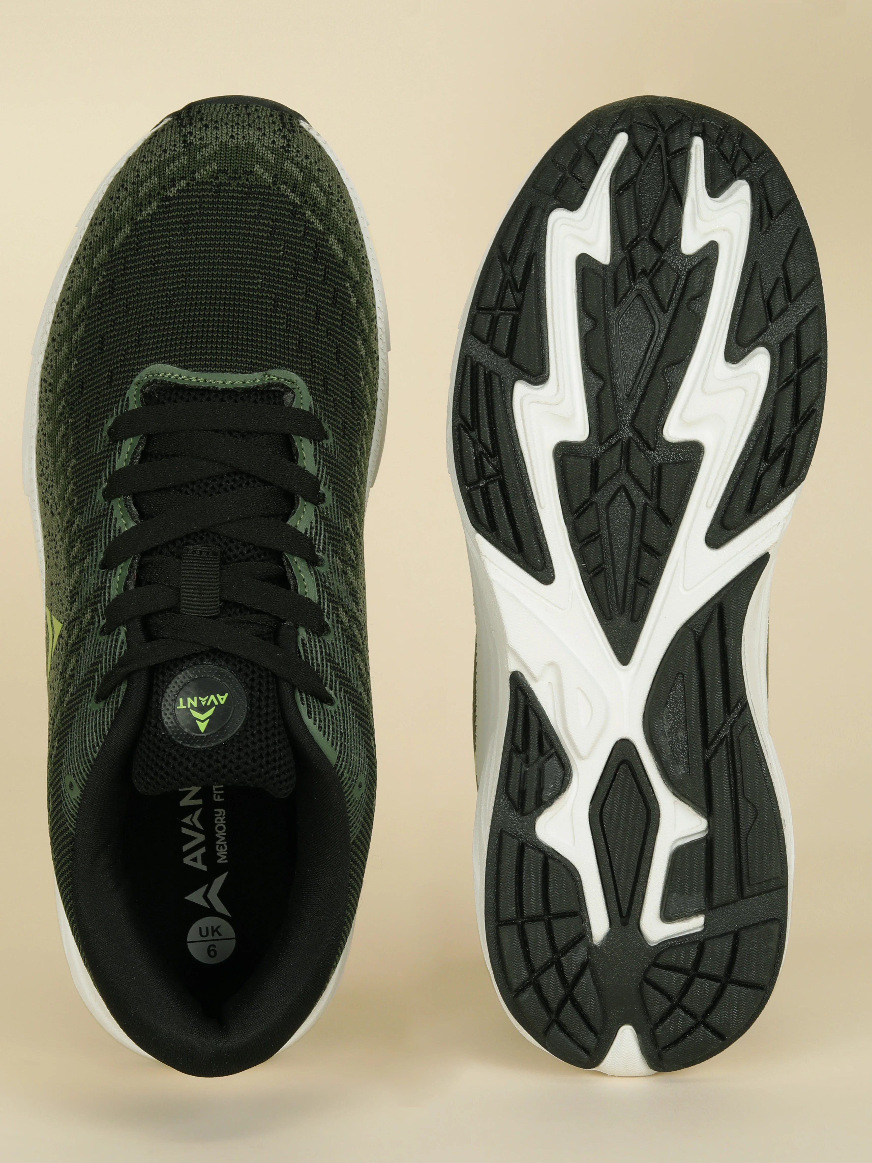 Avant Men's Forza Running Shoes - Olive - Image 4
