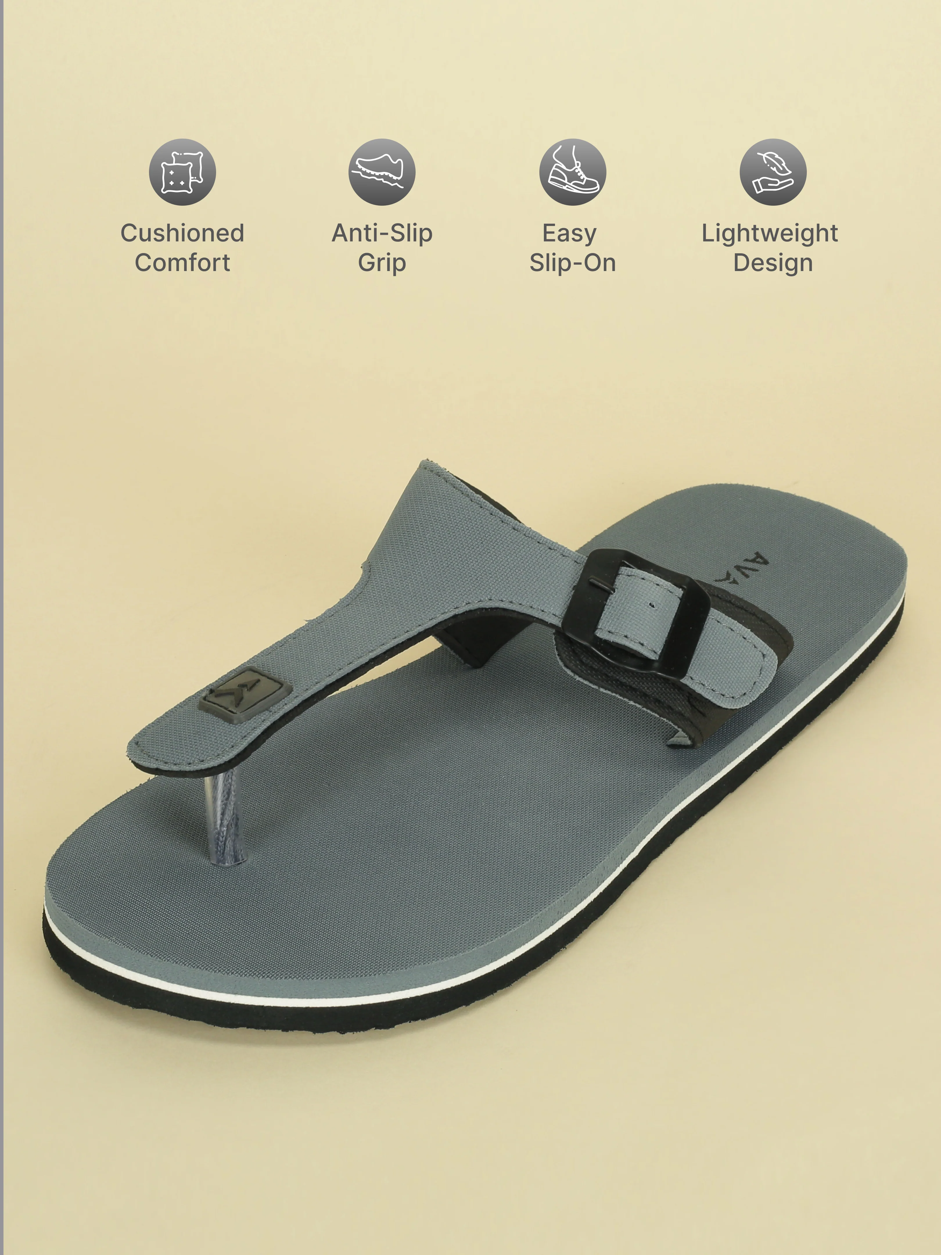 Avant Men's FusionGrip Flip Flops - Grey - Image 3