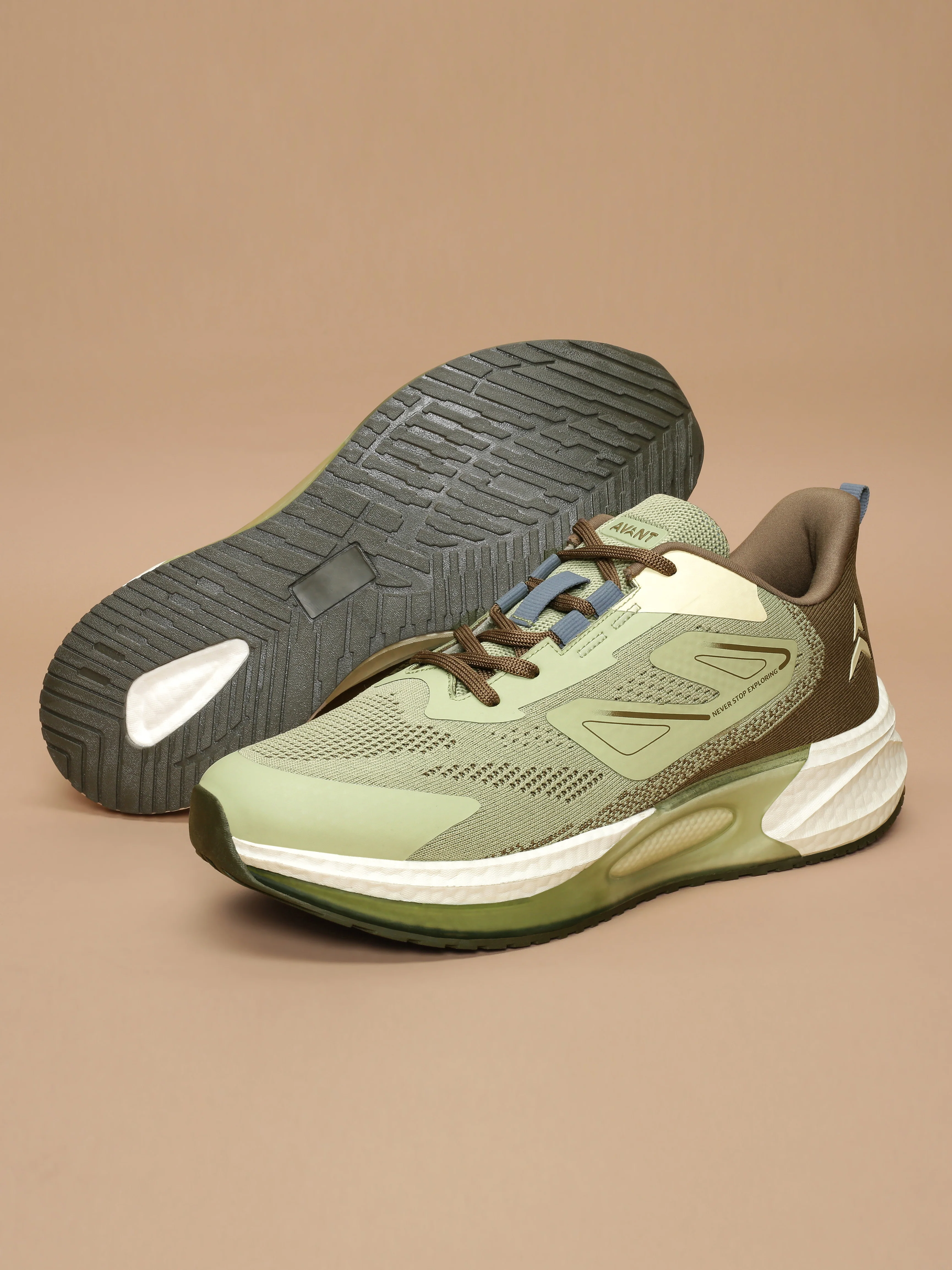 Avant Men's Gravitas Running Shoes - Green/Brown - Image 3