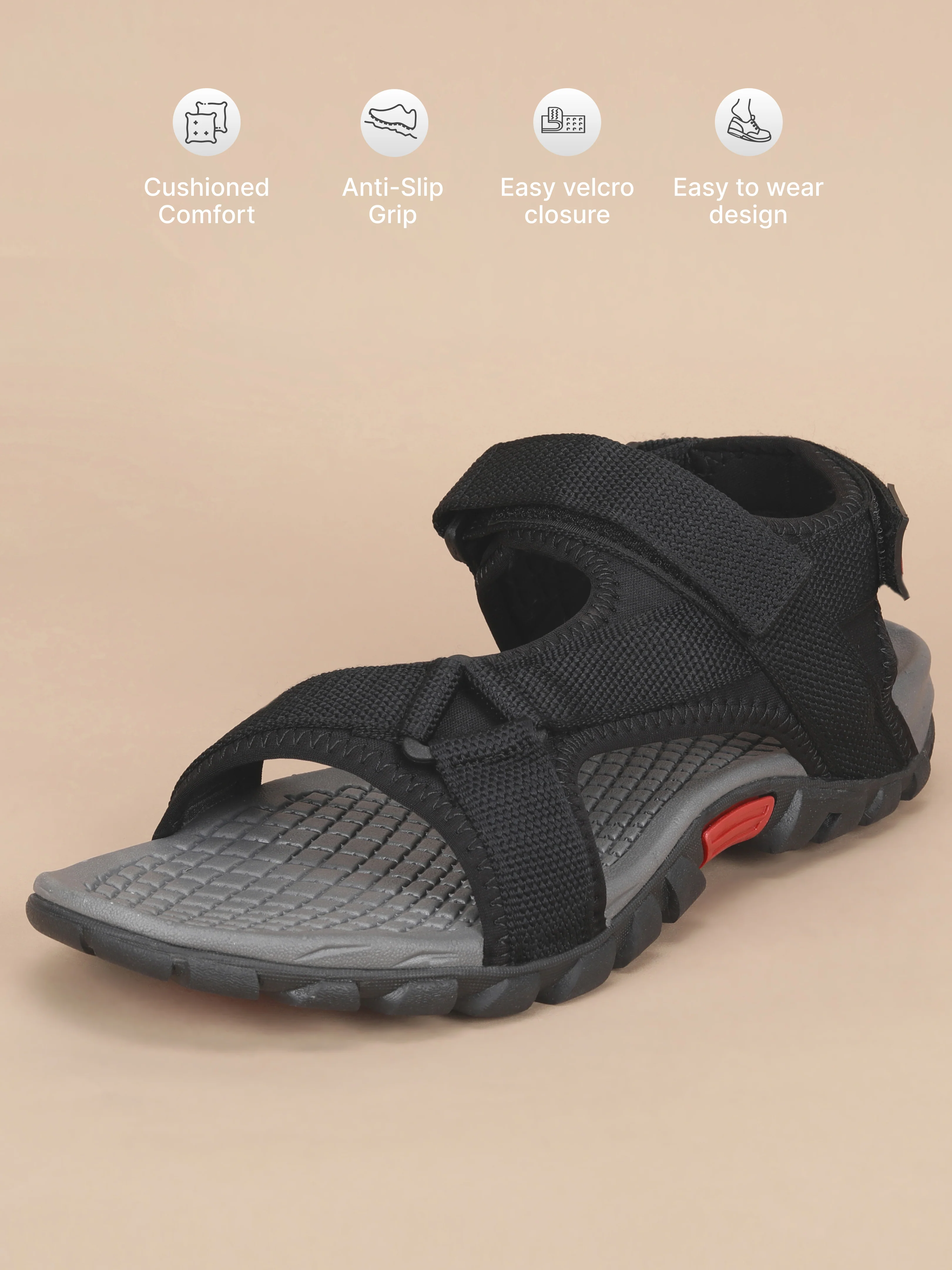 Avant Men's Gripper Sandals - Black - Image 4