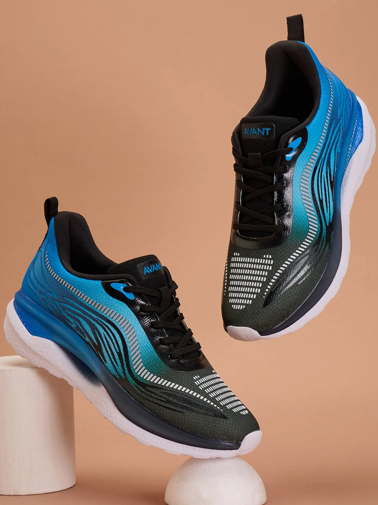 Avant Men's Hexagon Sports shoes - Black/Sky Blue - Image 10