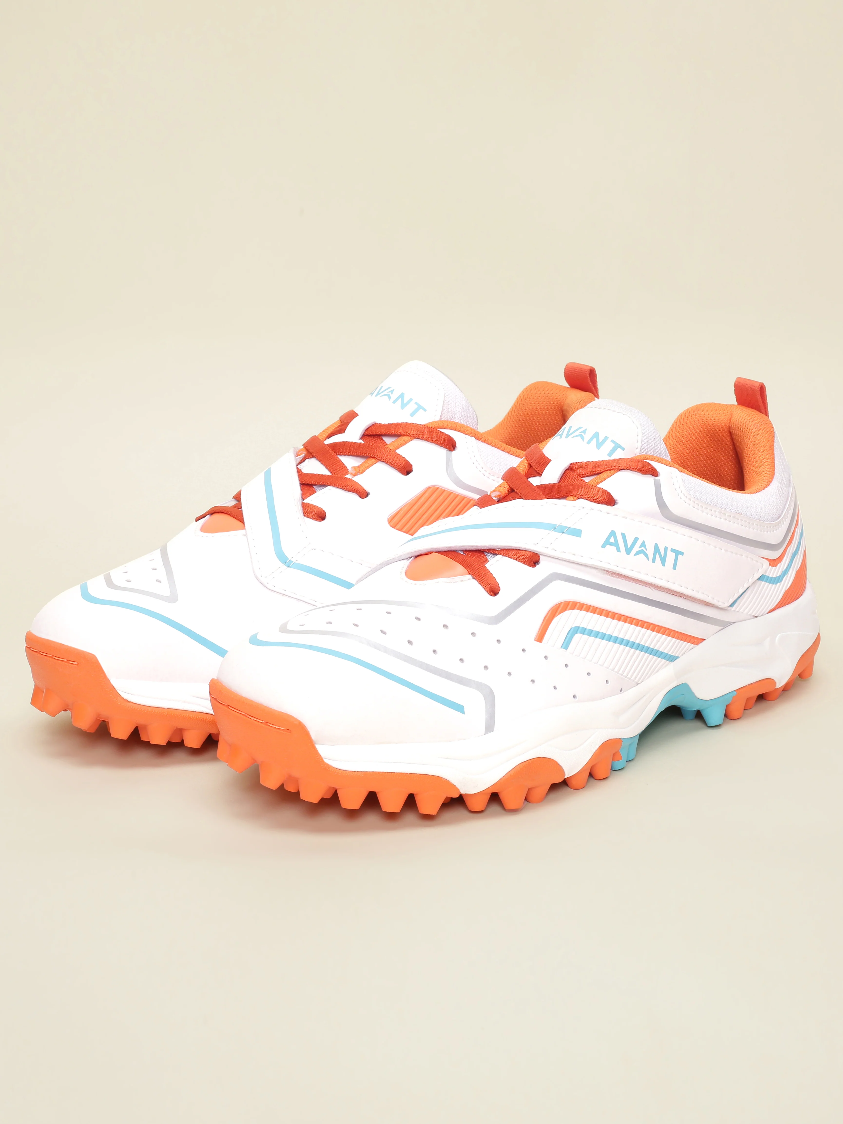 Avant Men's Impact Cricket Shoes - White/Orange - Image 11