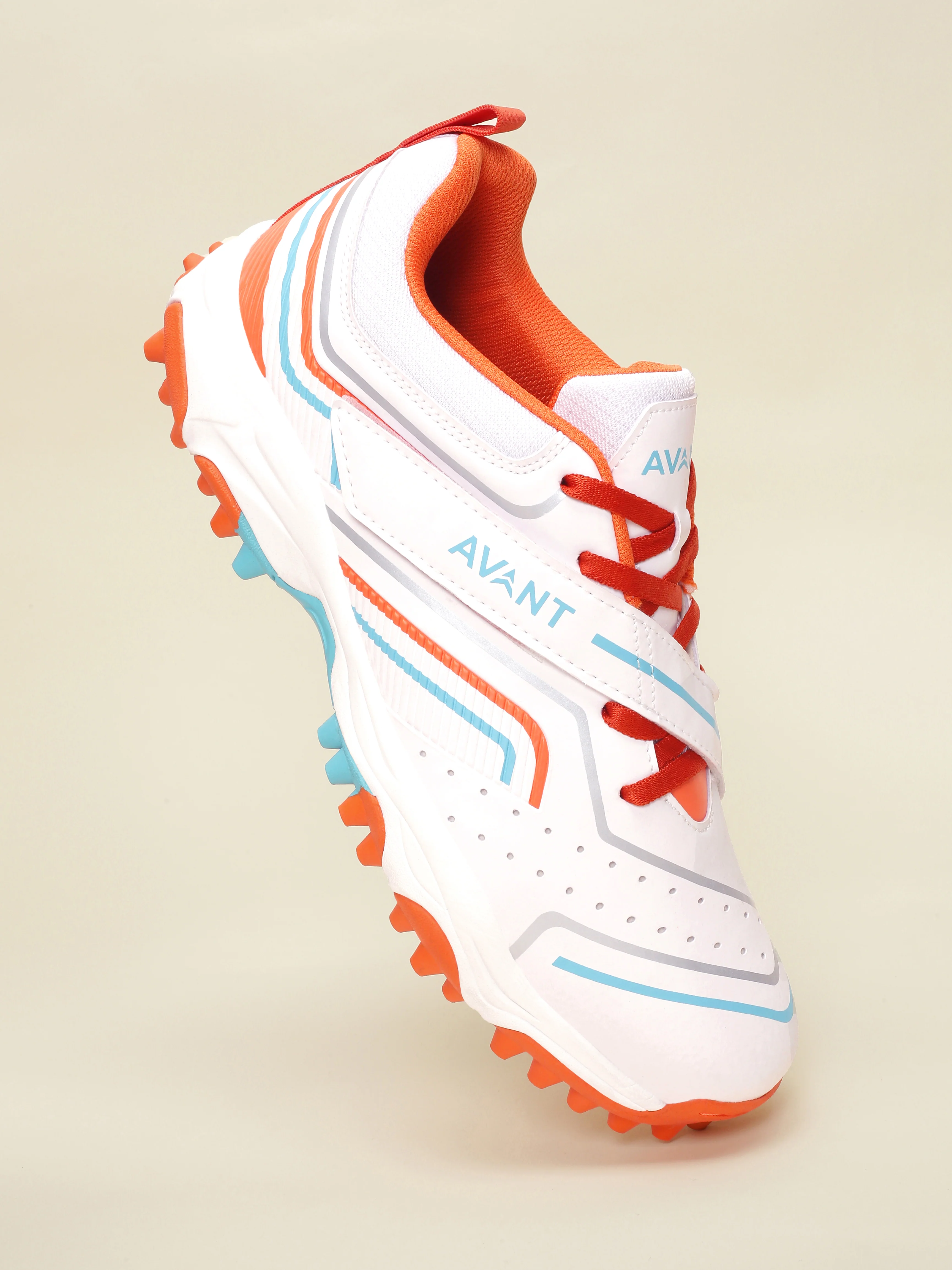 Avant Men's Impact Cricket Shoes - White/Orange - Image 5