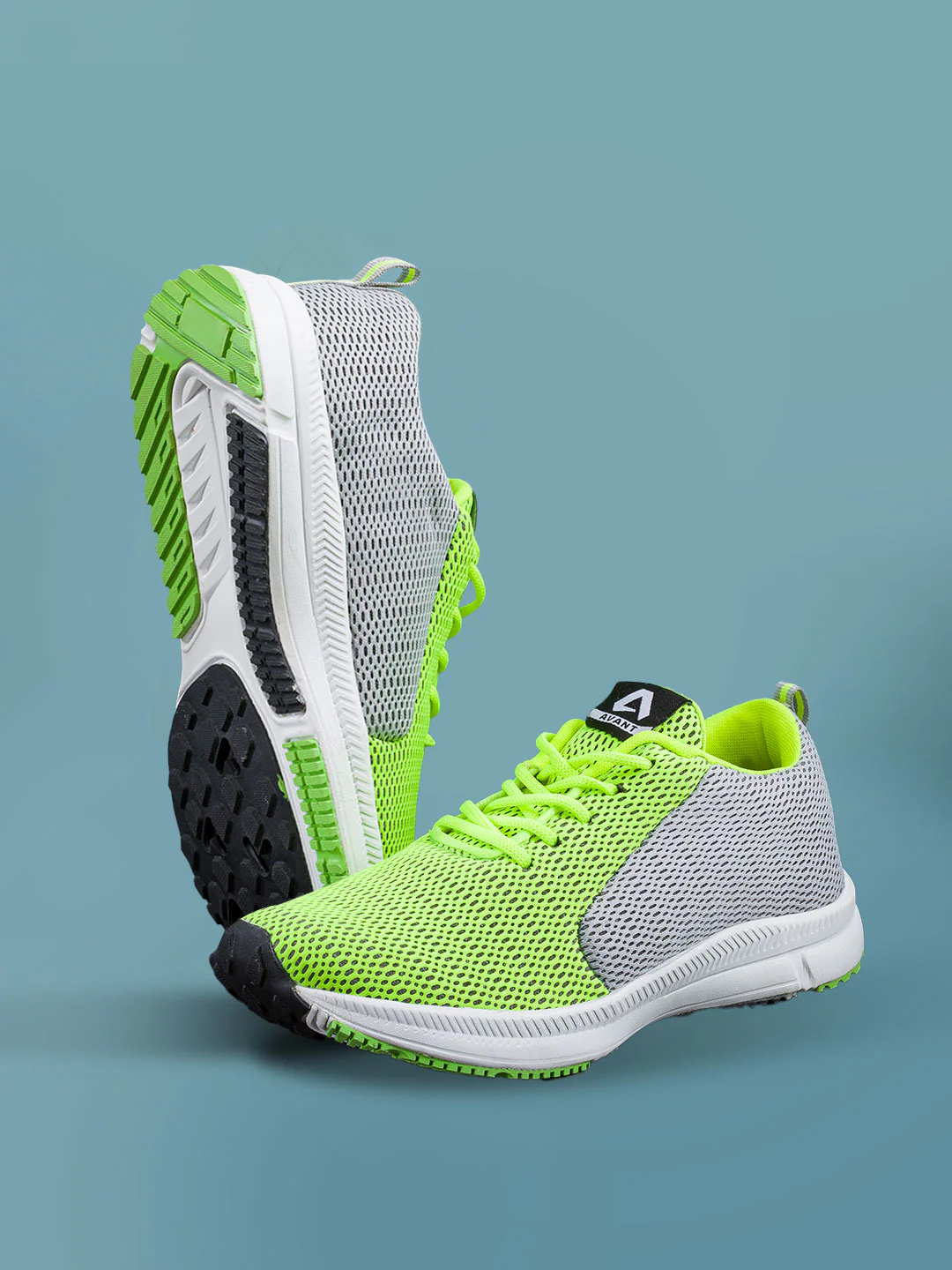 Avant Men's Lightweight Running & Walking Shoes - Parrot Green/Grey - Image 6