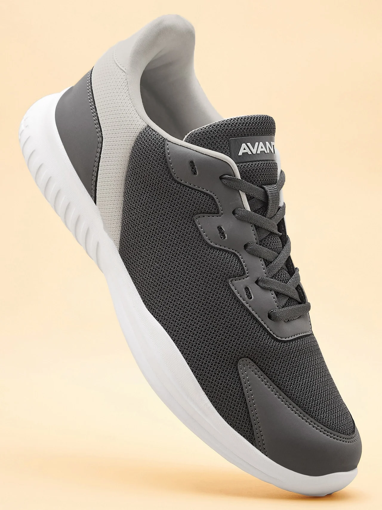 Avant Men's Luxe Walking Shoes-D.Grey/White - Image 4