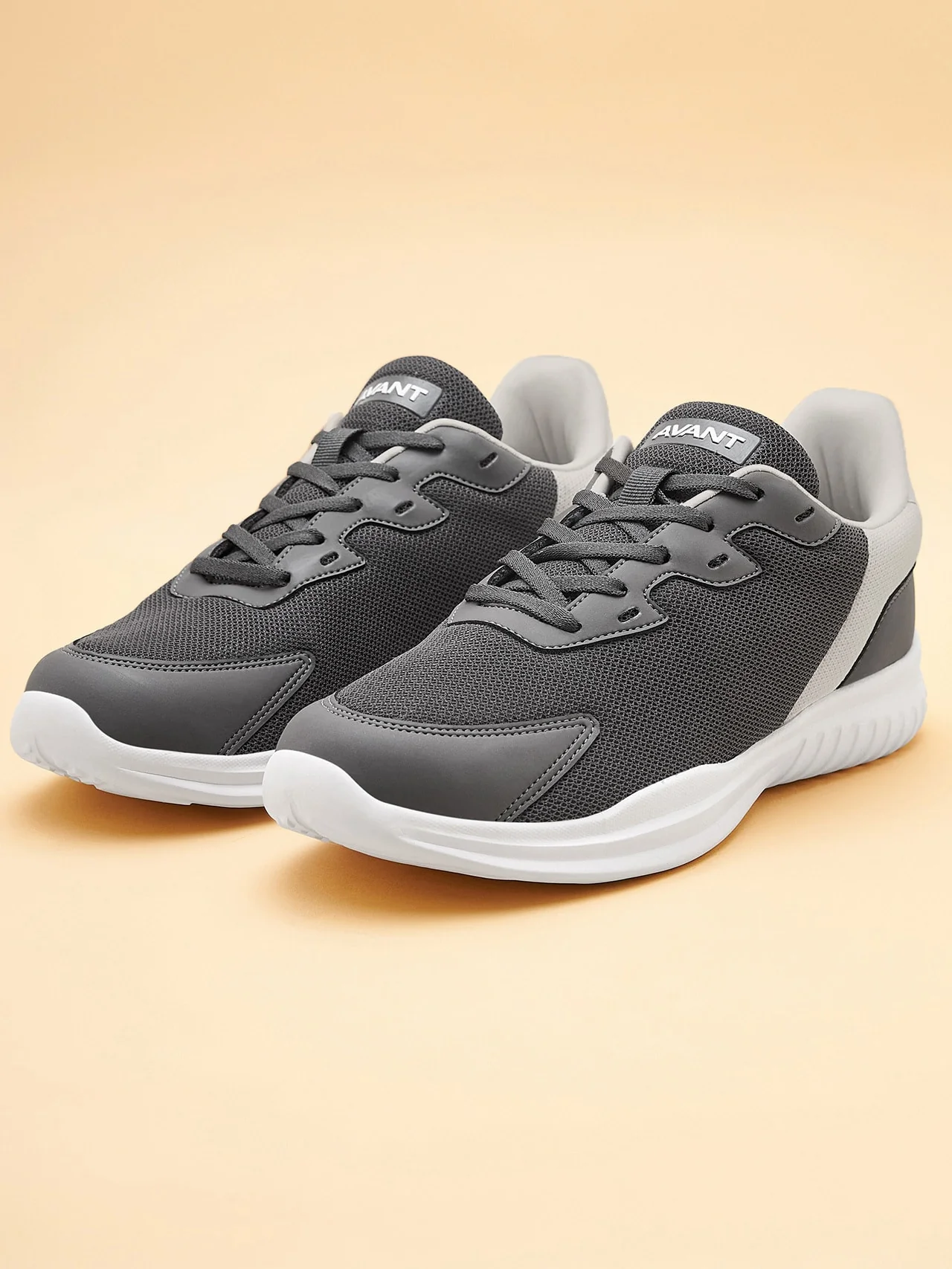 Avant Men's Luxe Walking Shoes-D.Grey/White - Image 5