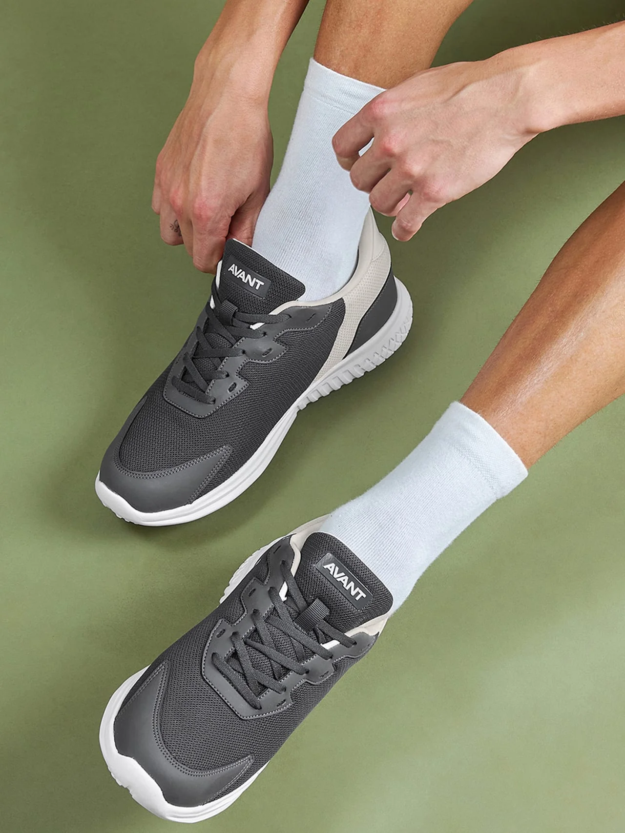 Avant Men's Luxe Walking Shoes-D.Grey/White - Image 6