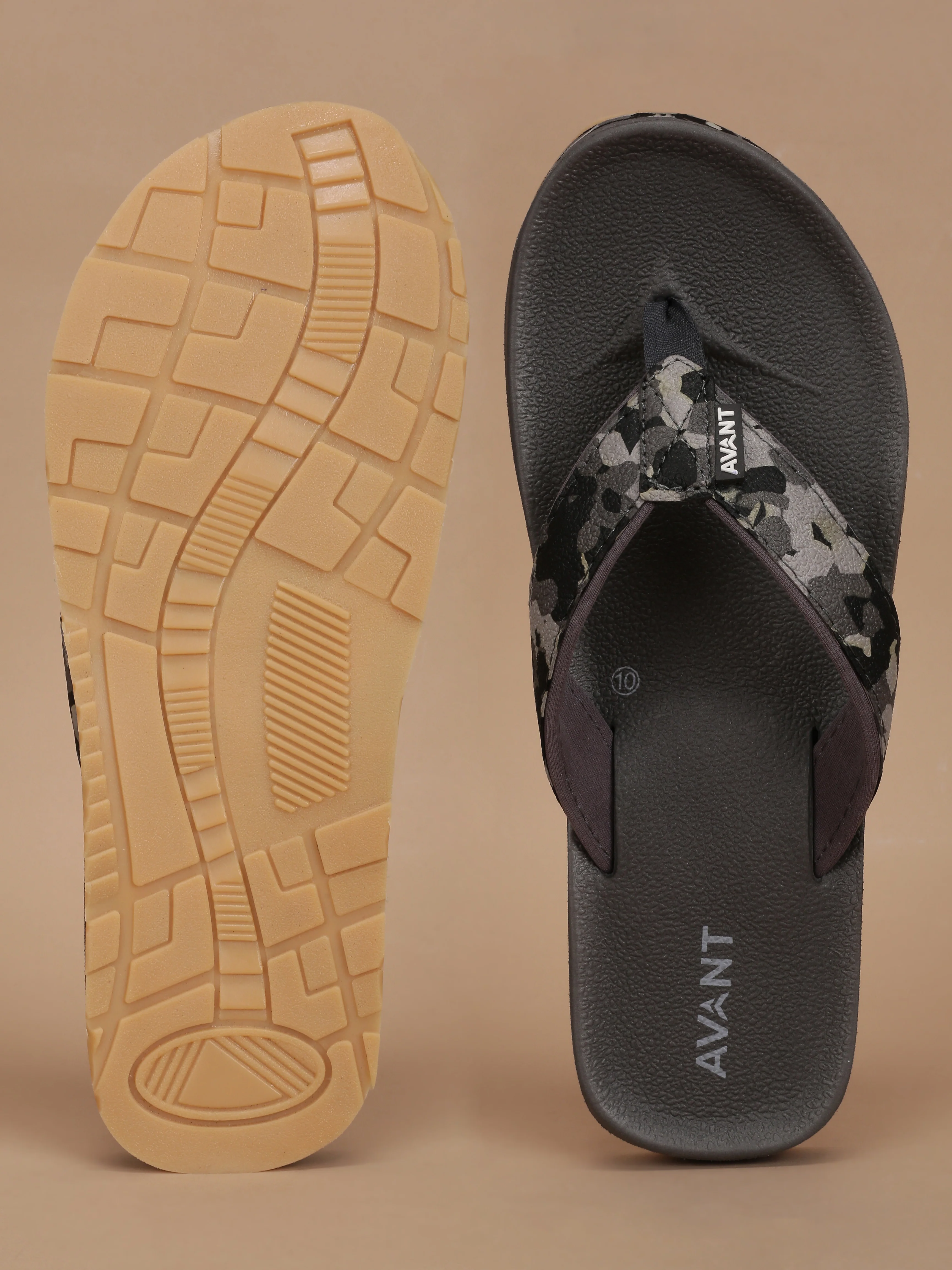 Avant Men's Mariner Flip Flops - Grey/Black - Image 4