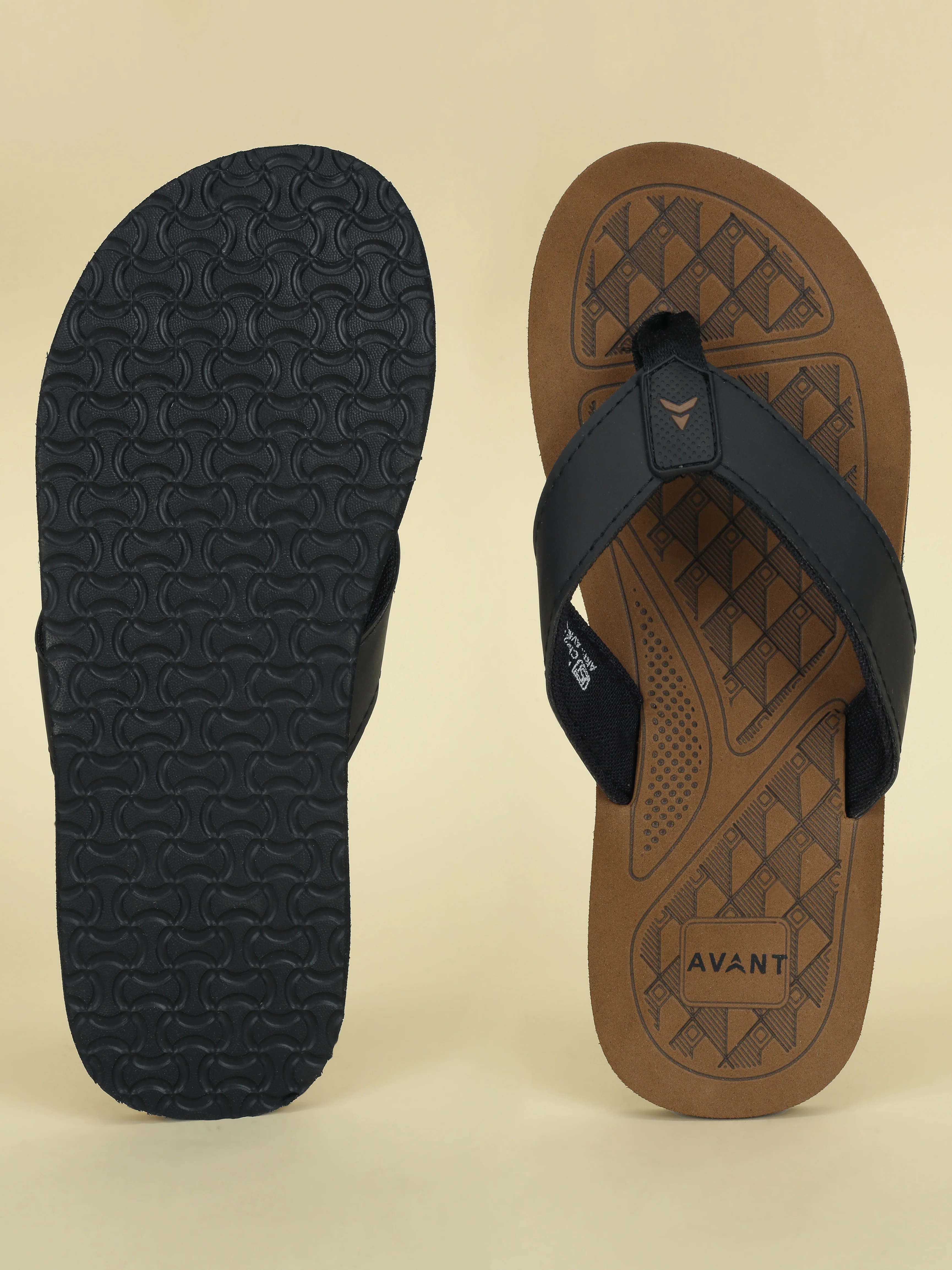 Avant Men's Milo Flip Flops - Brown/Beige - Image 4