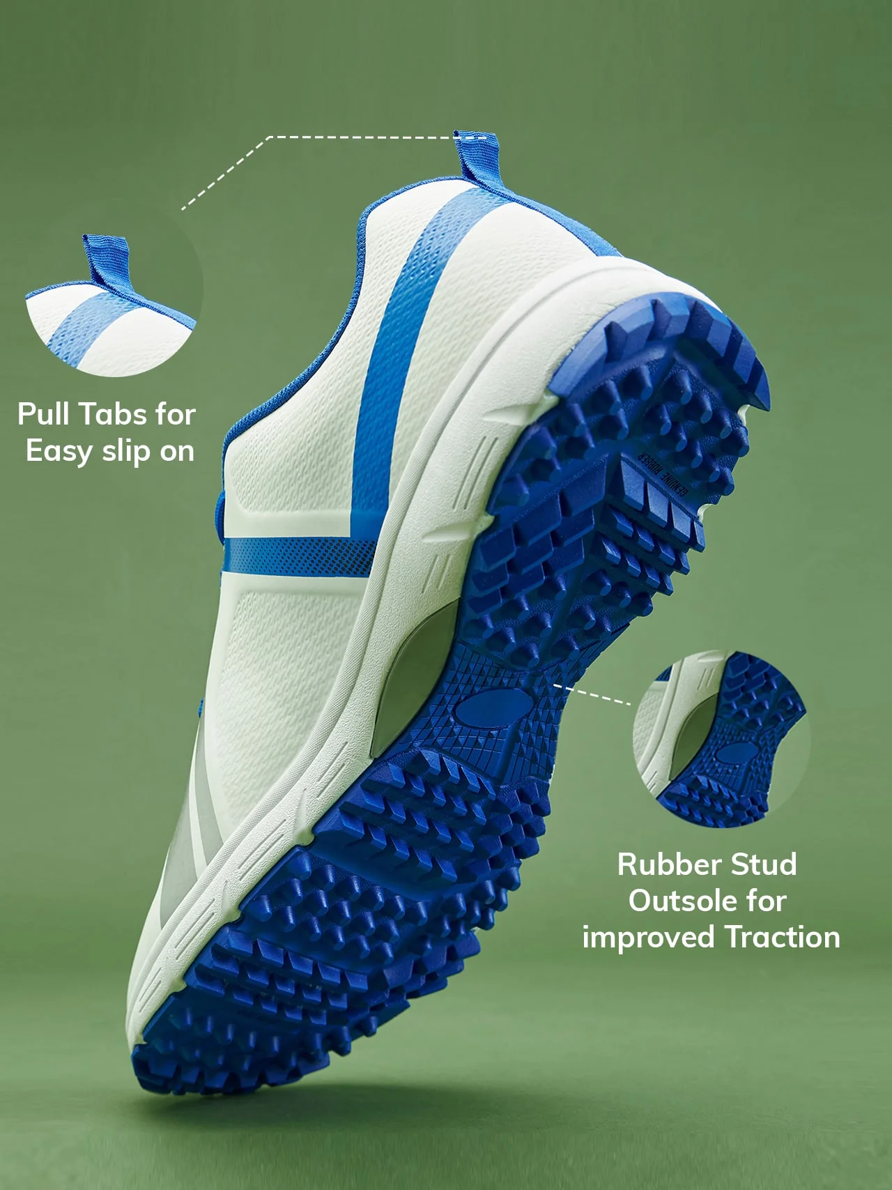 Avant Men's PaceMax Cricket Shoes-White/Blue - Image 4