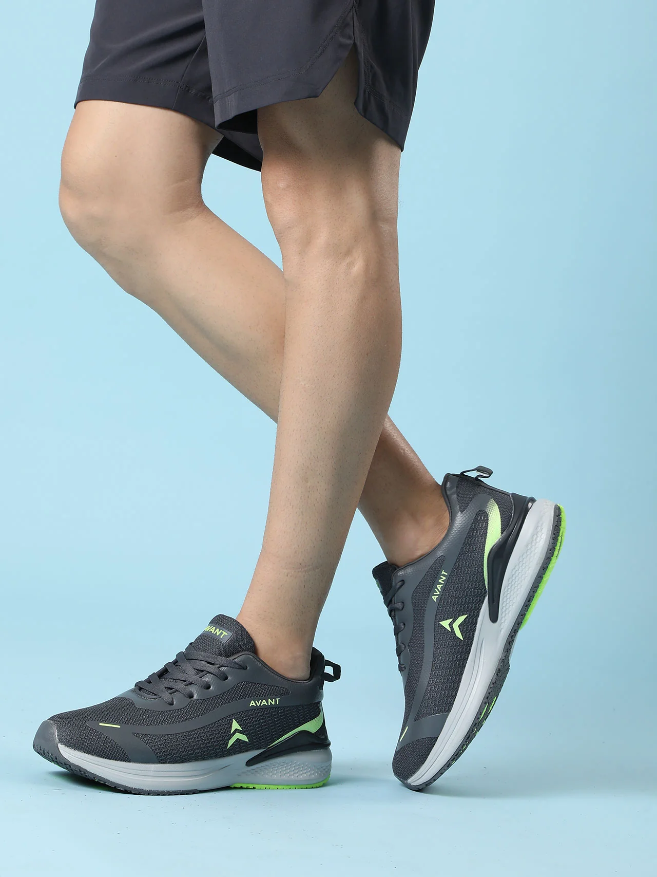 Avant Men's Panther Running shoes - D.Grey / P.Green - Image 2
