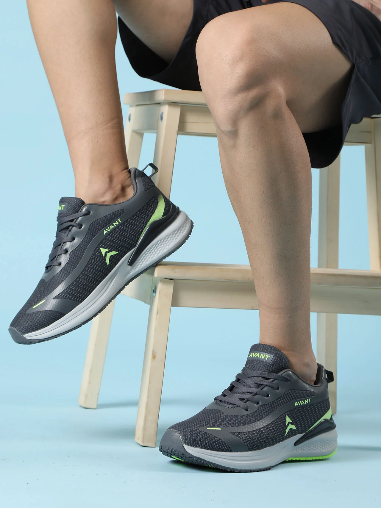 Avant Men's Panther Running shoes - D.Grey / P.Green - Image 7