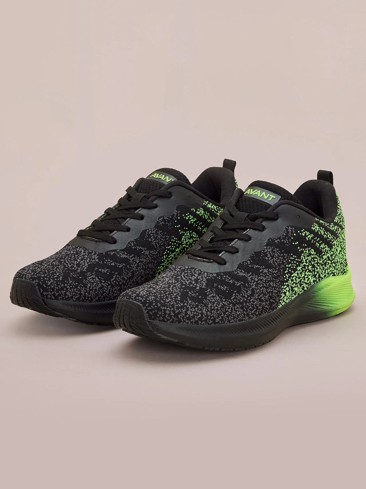 Avant Men's Pebble Running Shoes - Black/Green - Image 5