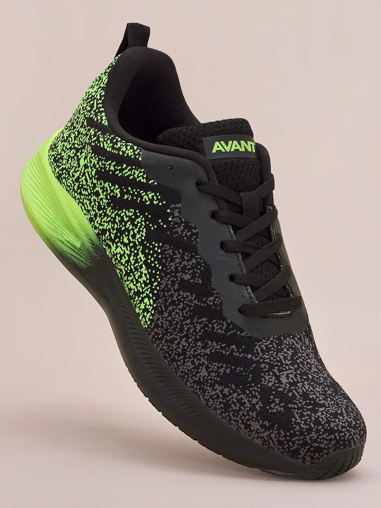 Avant Men's Pebble Running Shoes - Black/Green - Image 7