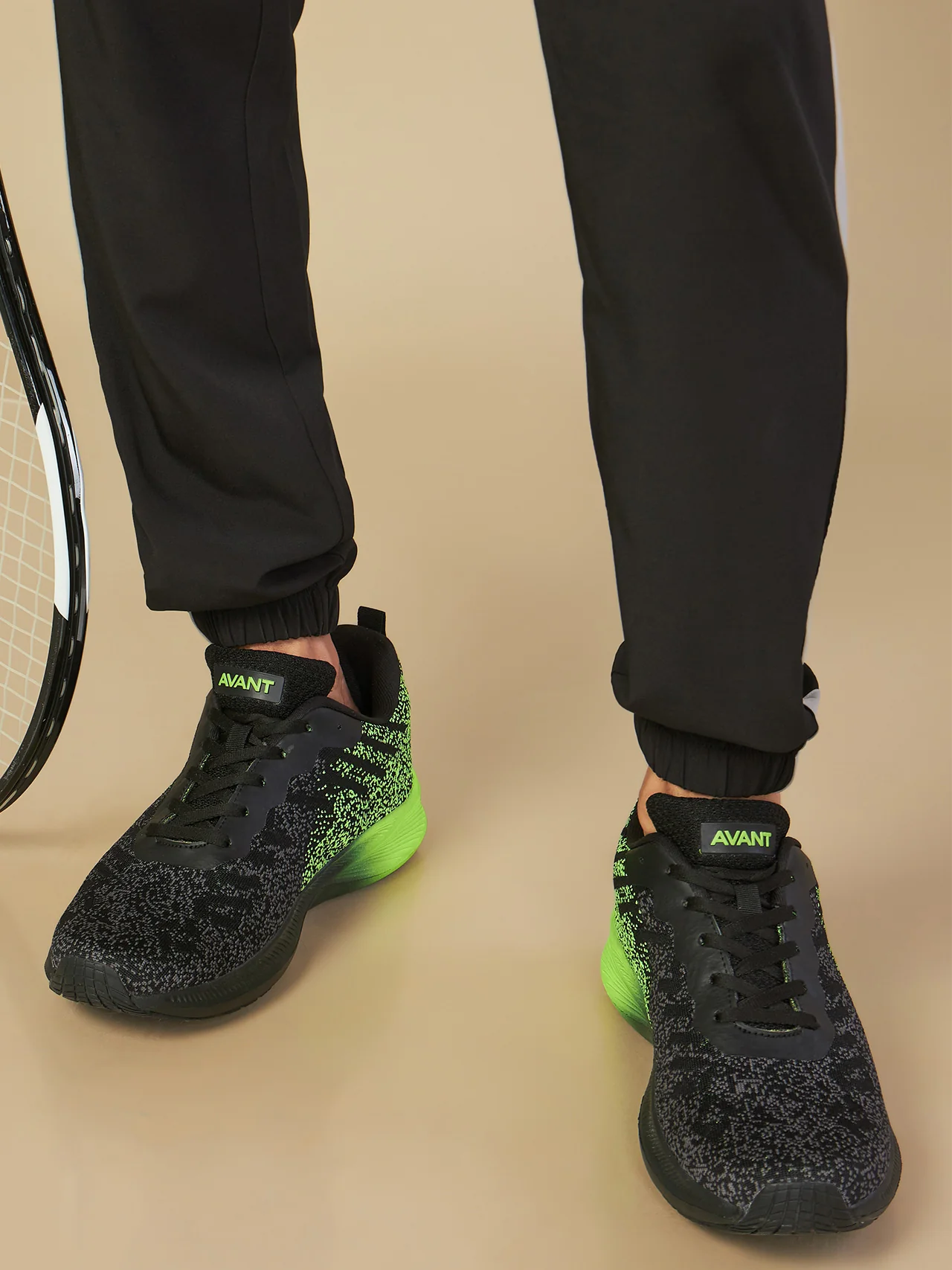 Avant Men's Pebble Running Shoes - Black/Green - Image 8
