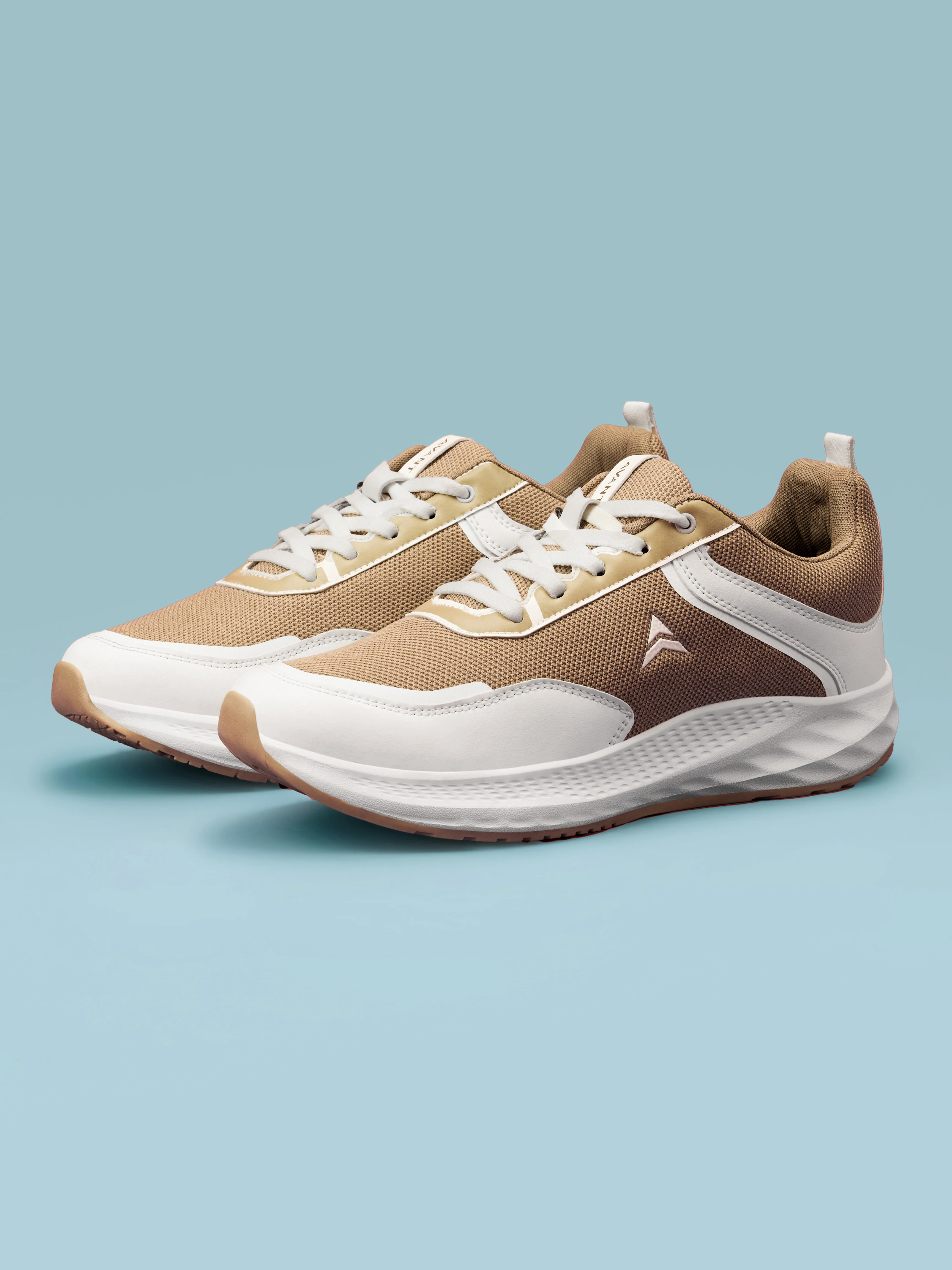 Avant Men's PowerMesh Running Shoes - Brown/White - Image 11