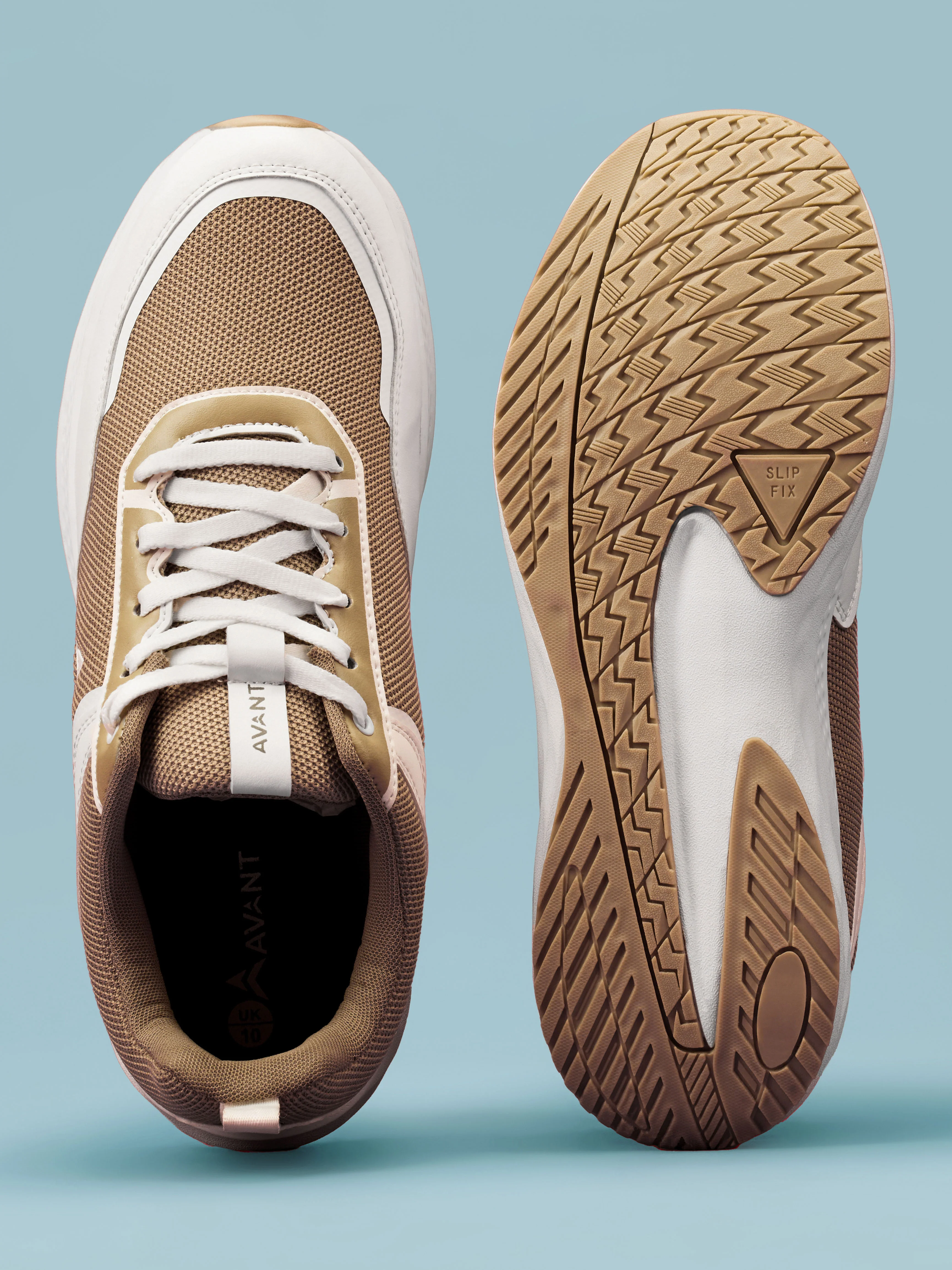 Avant Men's PowerMesh Running Shoes - Brown/White - Image 9