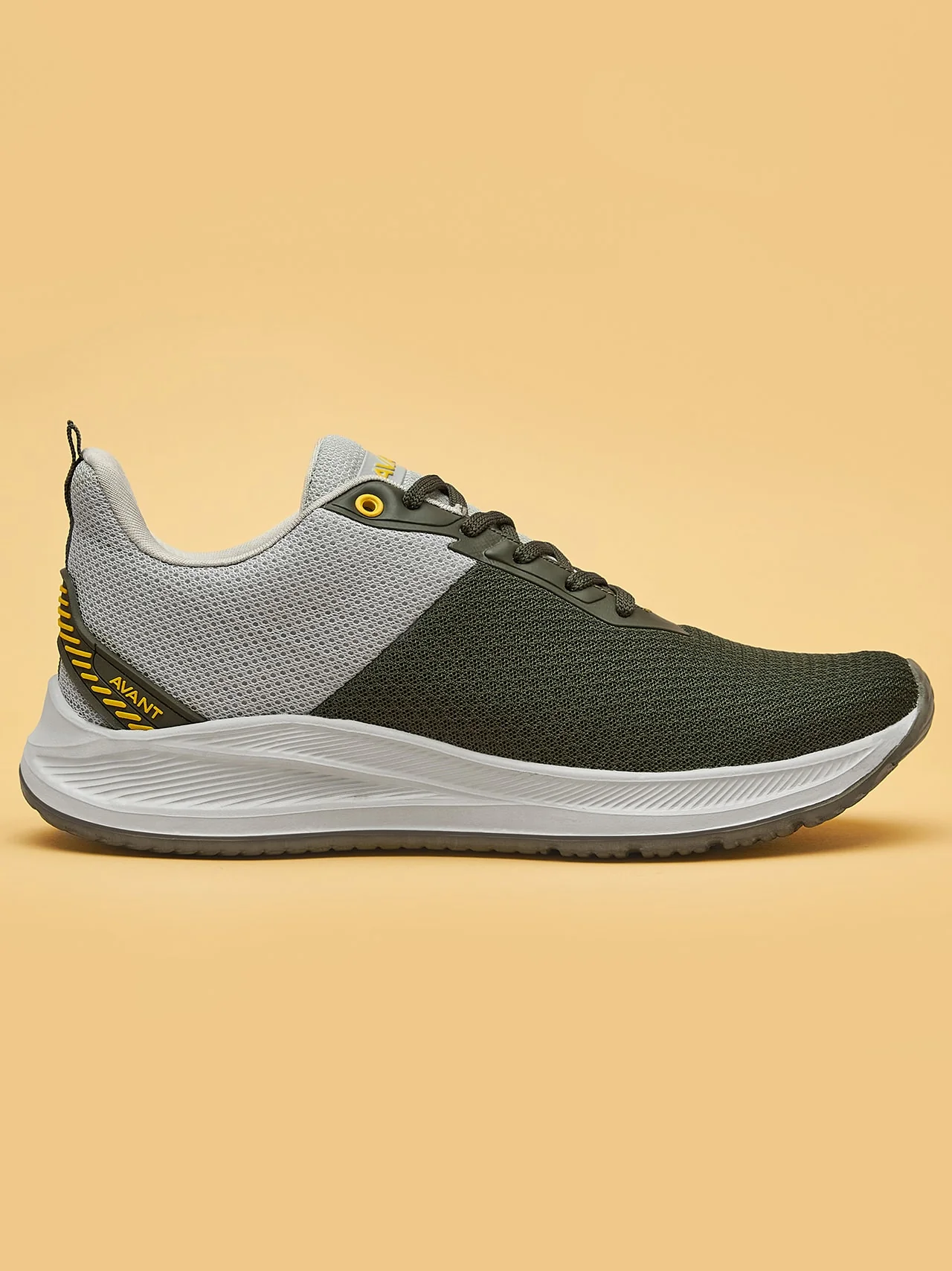 Avant Men's Racer Walking Shoes-L.Grey/Olive - Image 2