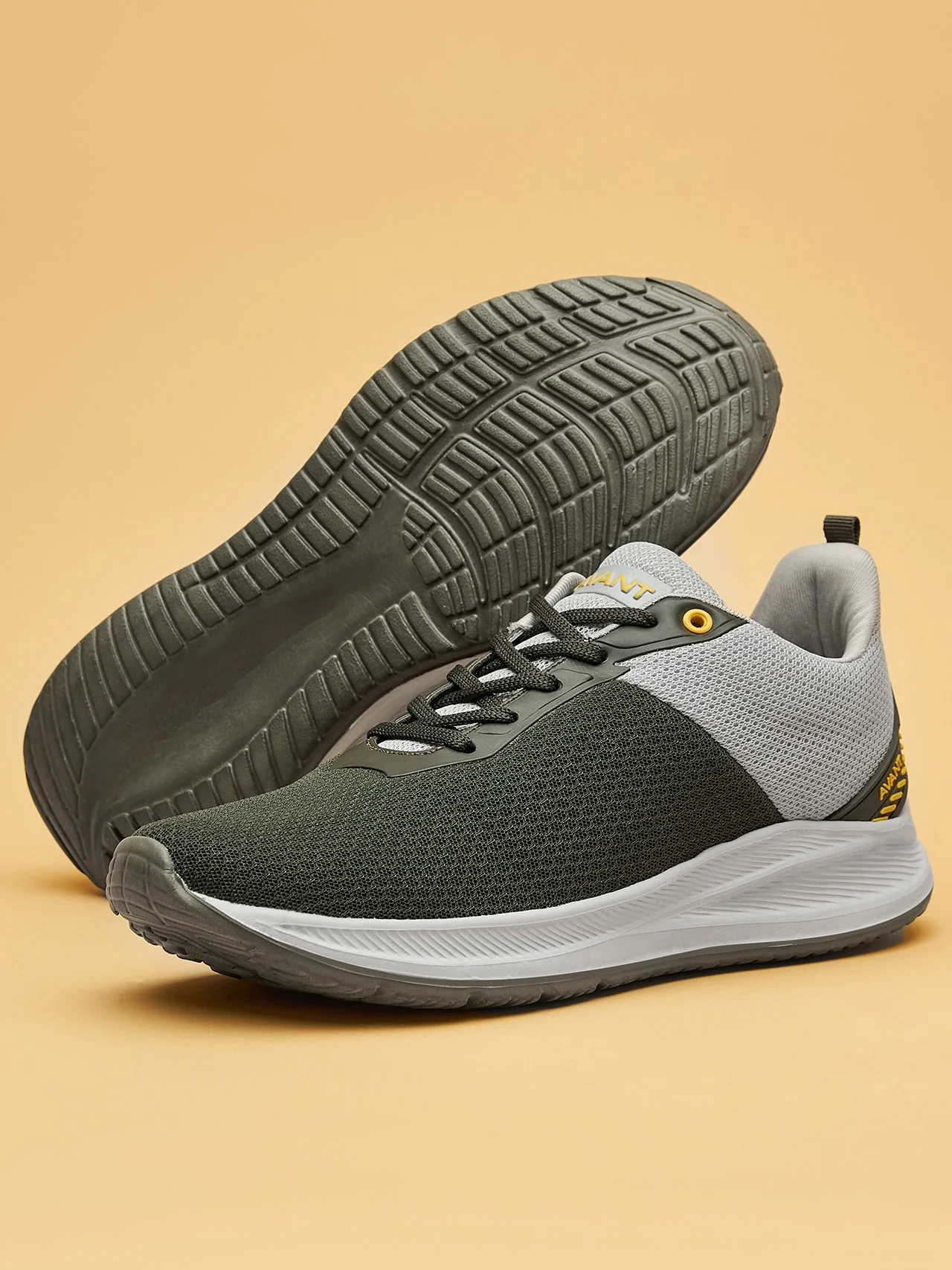 Avant Men's Racer Walking Shoes-L.Grey/Olive - Image 7