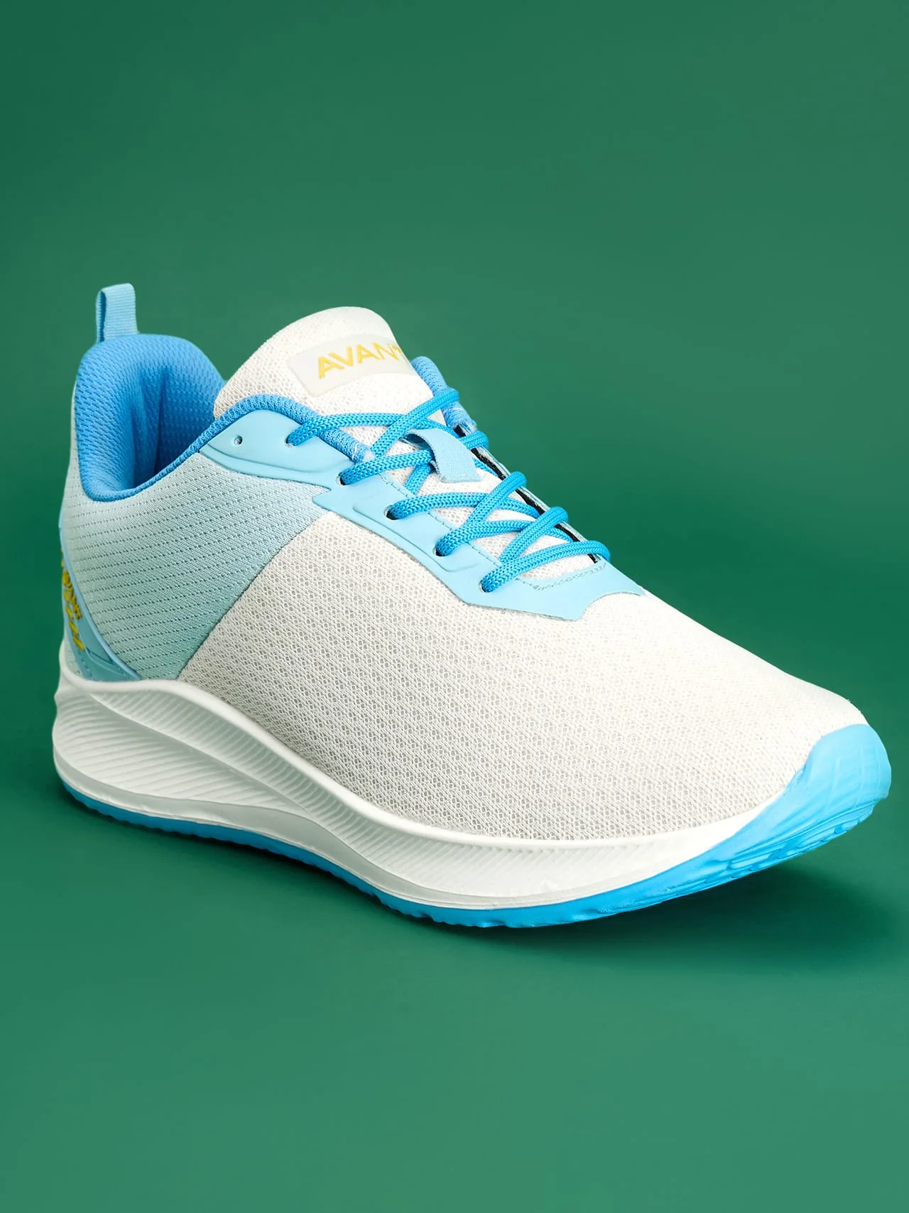 Avant Men's Racer Walking Shoes - Off White / Ice Blue - Image 2