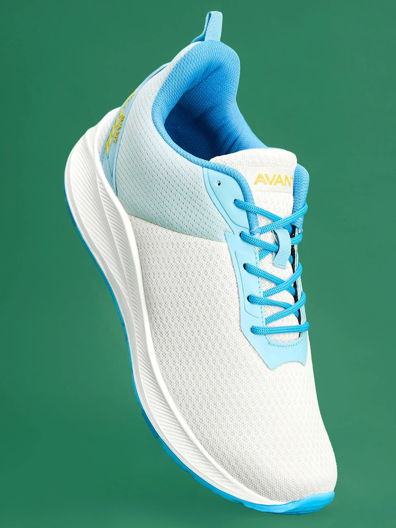Avant Men's Racer Walking Shoes - Off White / Ice Blue - Image 4