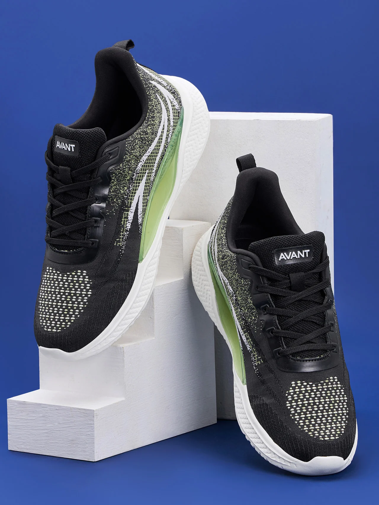 Avant Men's Rage Sports shoes - Black/P.Green - Image 3