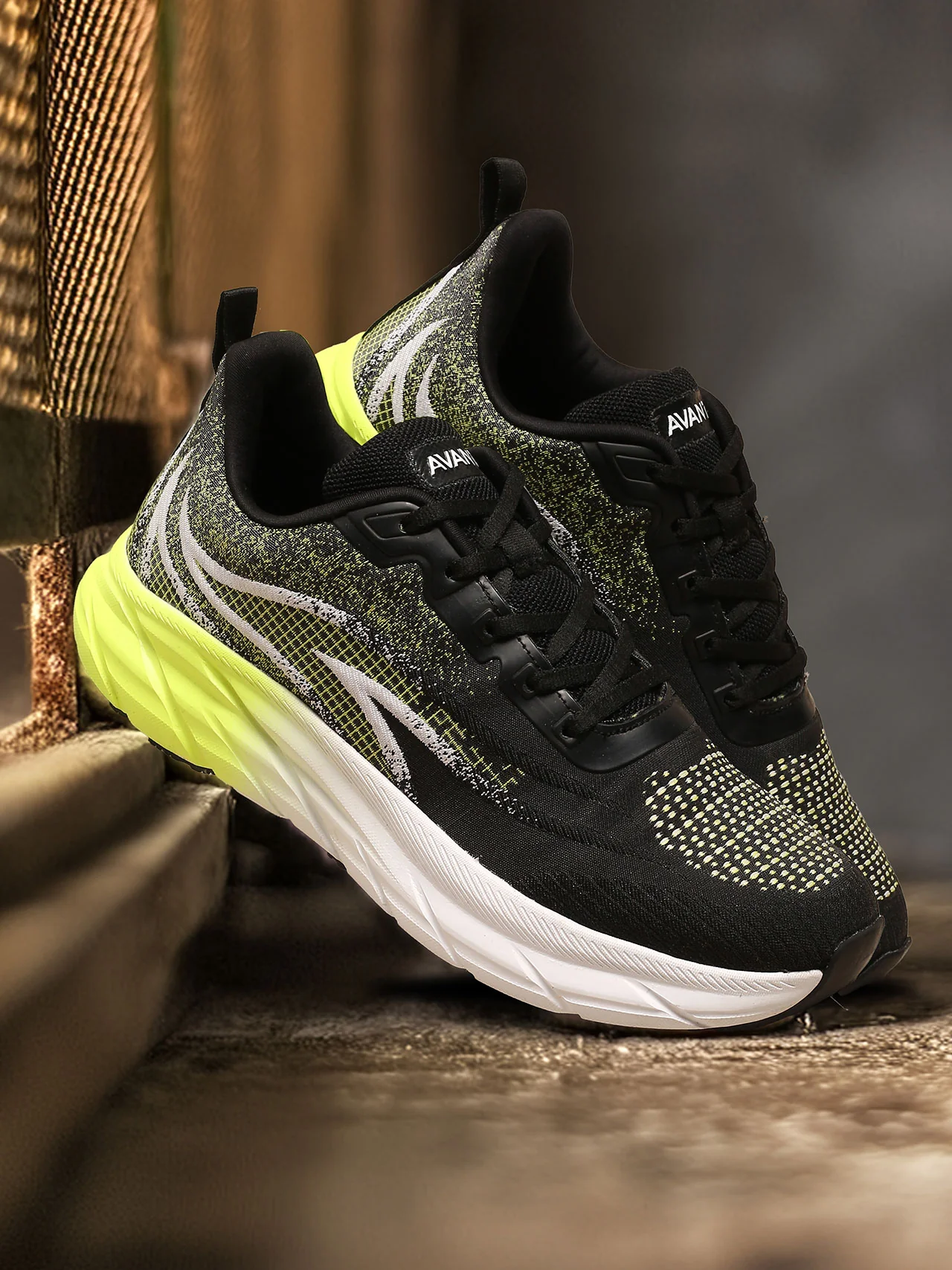 Avant Men's SonicWave Running Shoes - Black/Neon Green - Image 3