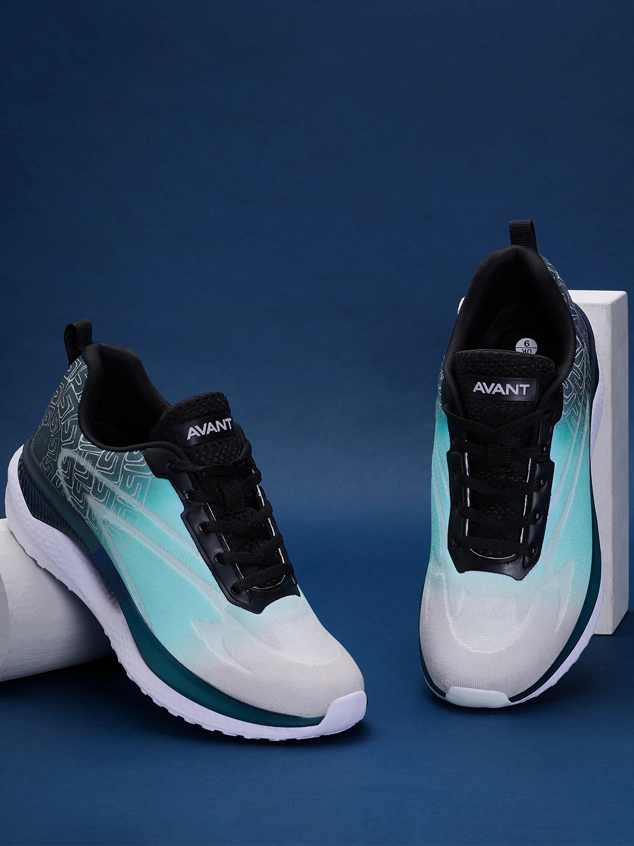 Avant Men's Spark Active Sports shoes - Black/Sky Blue - Image 10