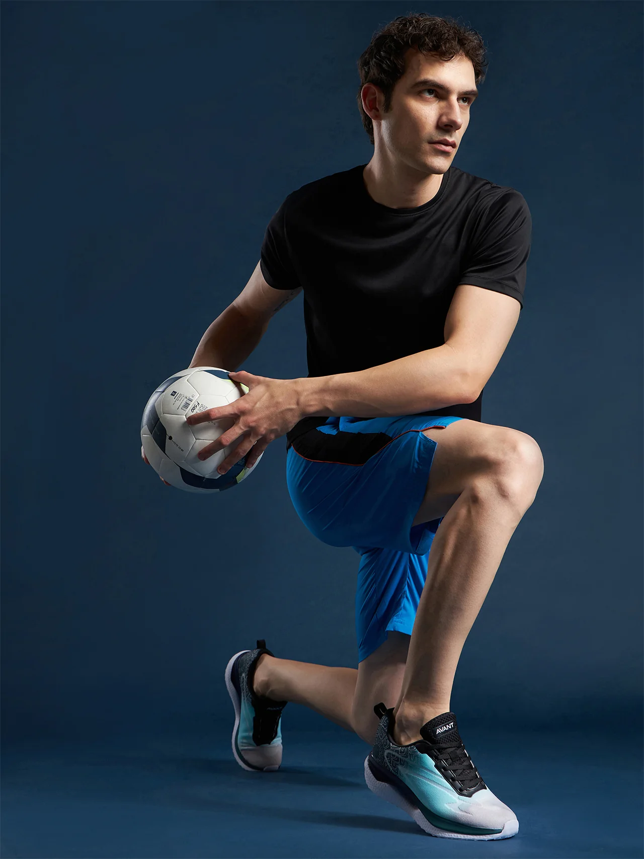 Avant Men's Spark Active Sports shoes - Black/Sky Blue - Image 6