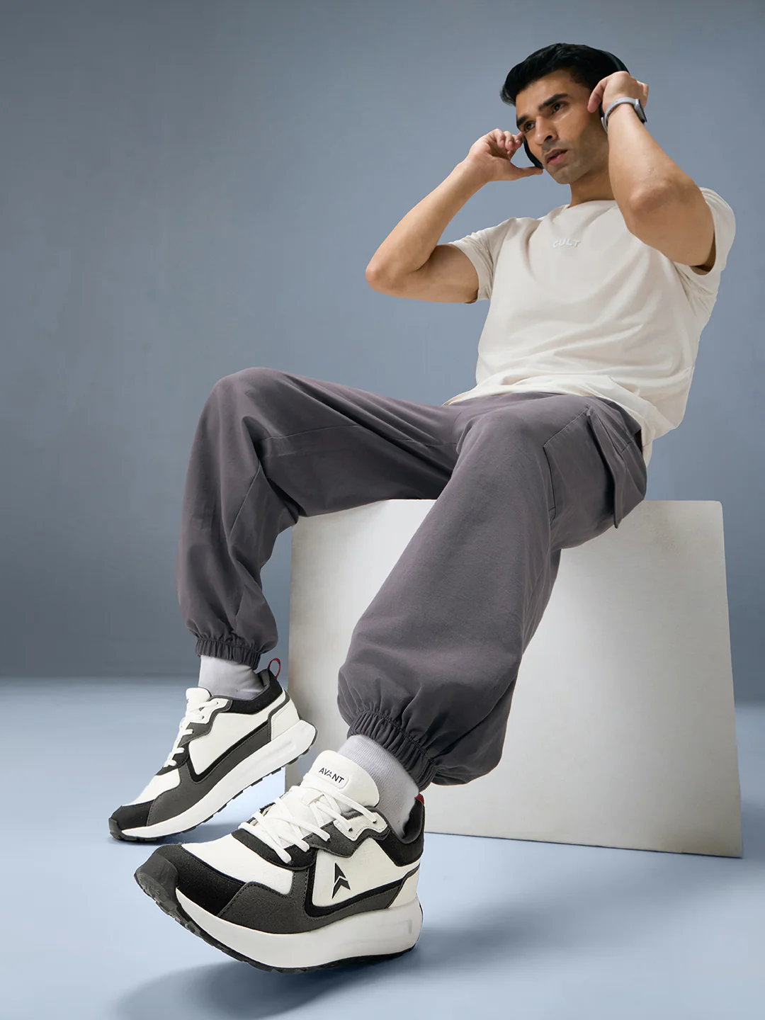 Avant Men's Waffle Max Sneakers Shoes - Grey/White - Image 2